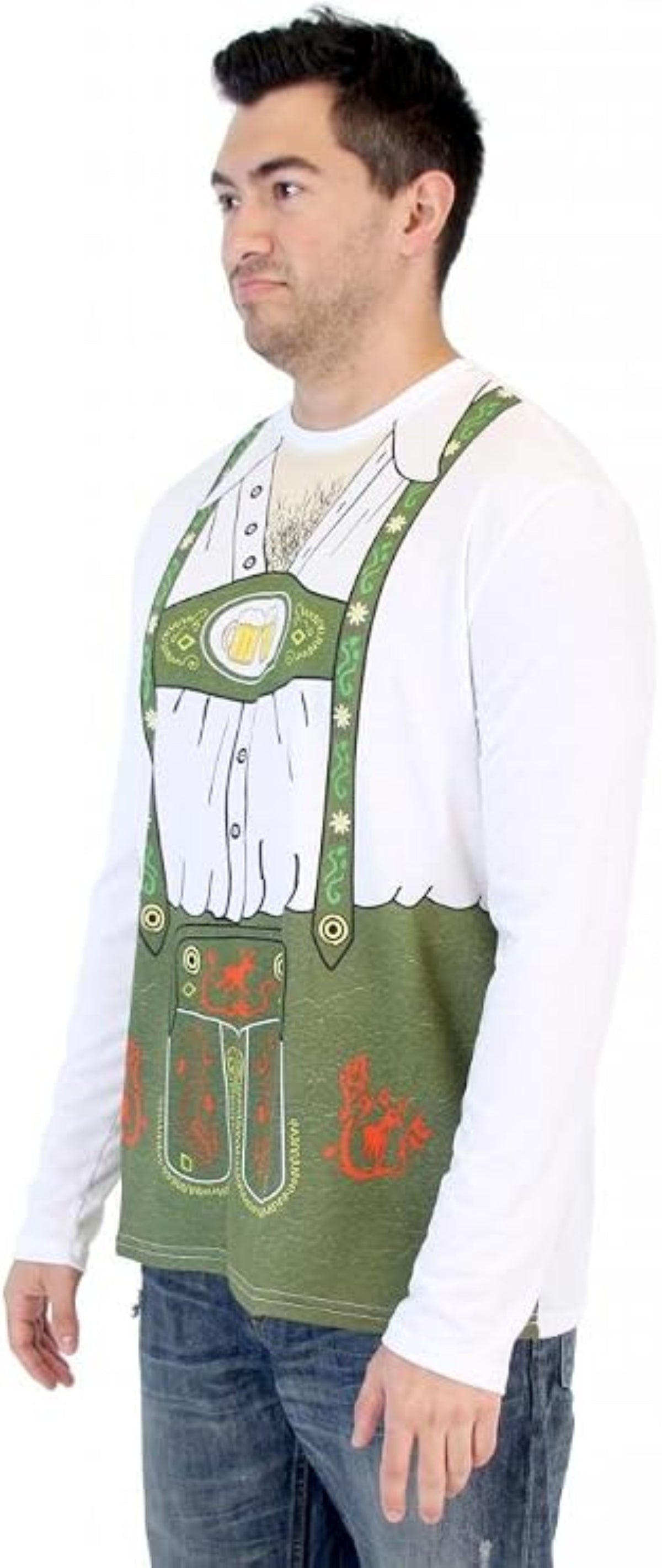 Oktoberfest German Beer Long Sleeve Men's Costume Halloween Cosplay Costume Shirt