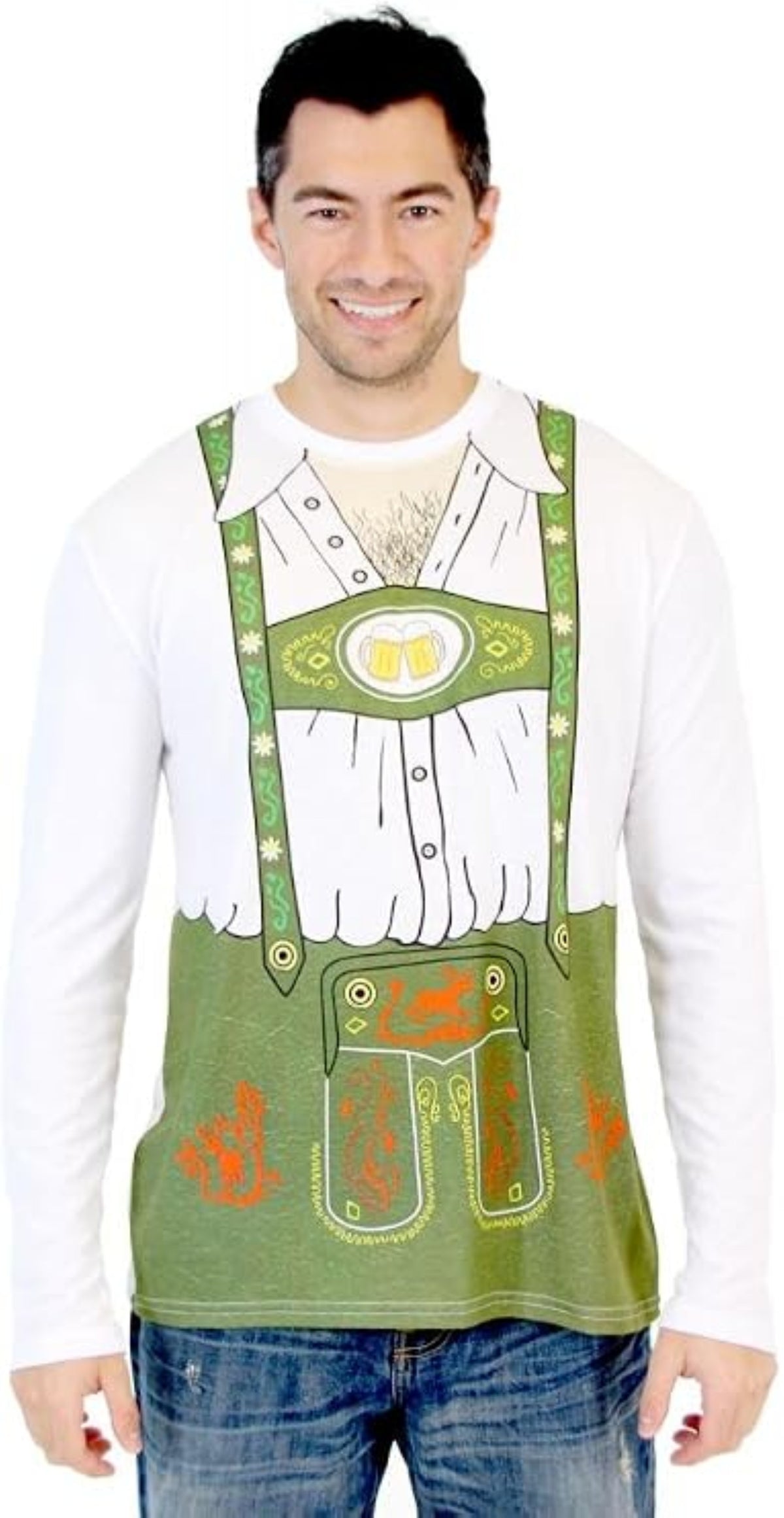 Oktoberfest German Beer Long Sleeve Men's Costume Halloween Cosplay Costume Shirt