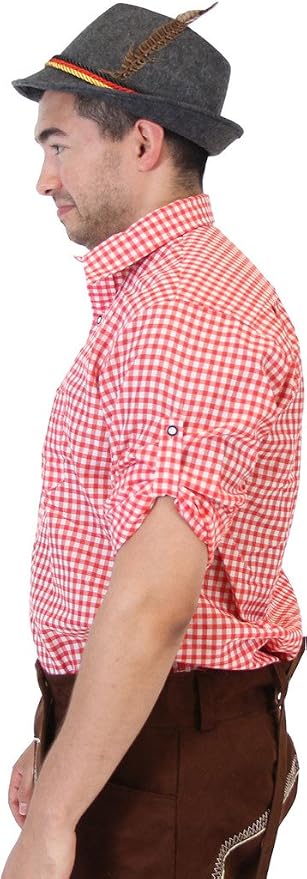 Oktoberfest German Bavarian Trachten Adult Unisex Costume Plaid Shirt (3 Colors)