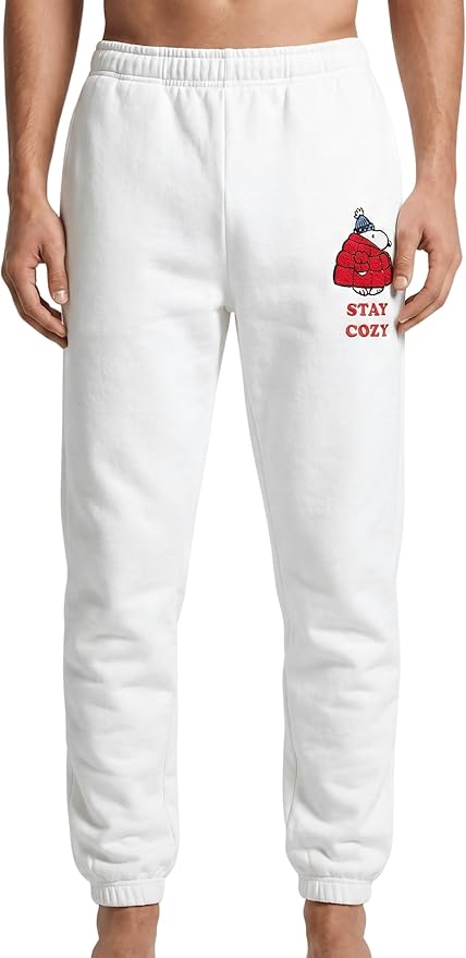 Officially Licensed Peanuts Snoopy Stay Cozy Embroidered Adult Unisex Sweatpants