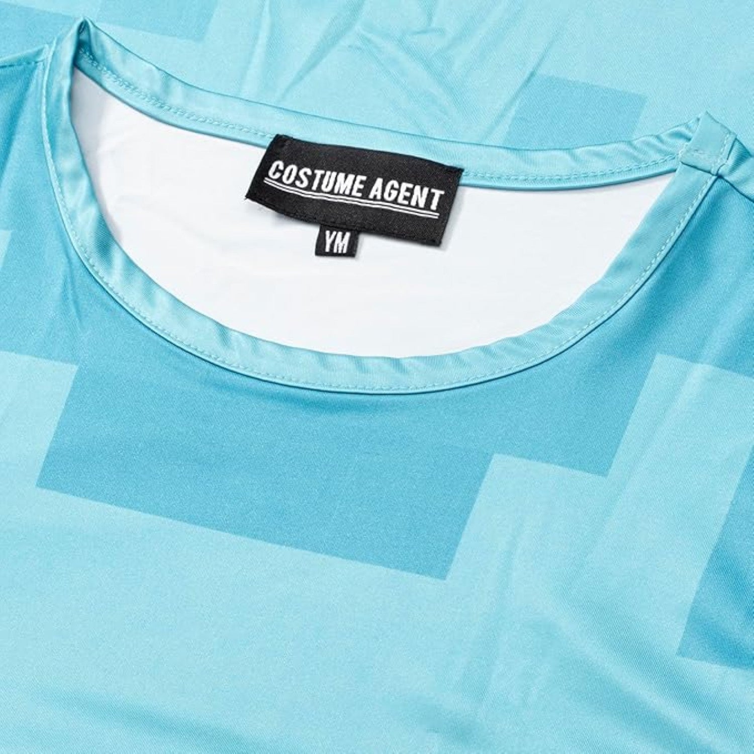 Pixelated Blocks Youth Halloween Costume T-Shirt Big Pixel Style Cosplay Top for Kids Blue or Green