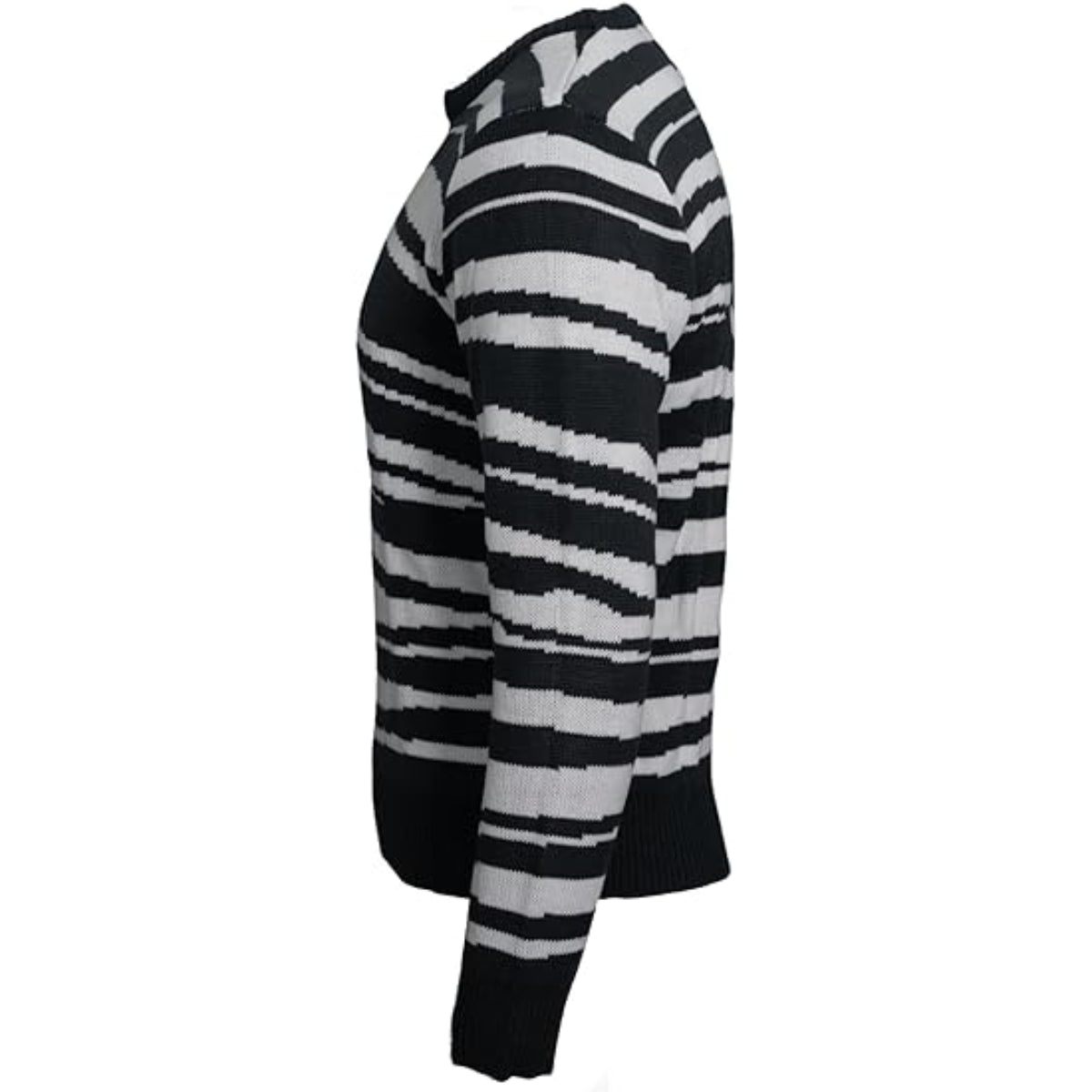 Pugley Spooky Black and White Sweater for Cosplay Perfect for Your Spooky Family Halloween Costume Side