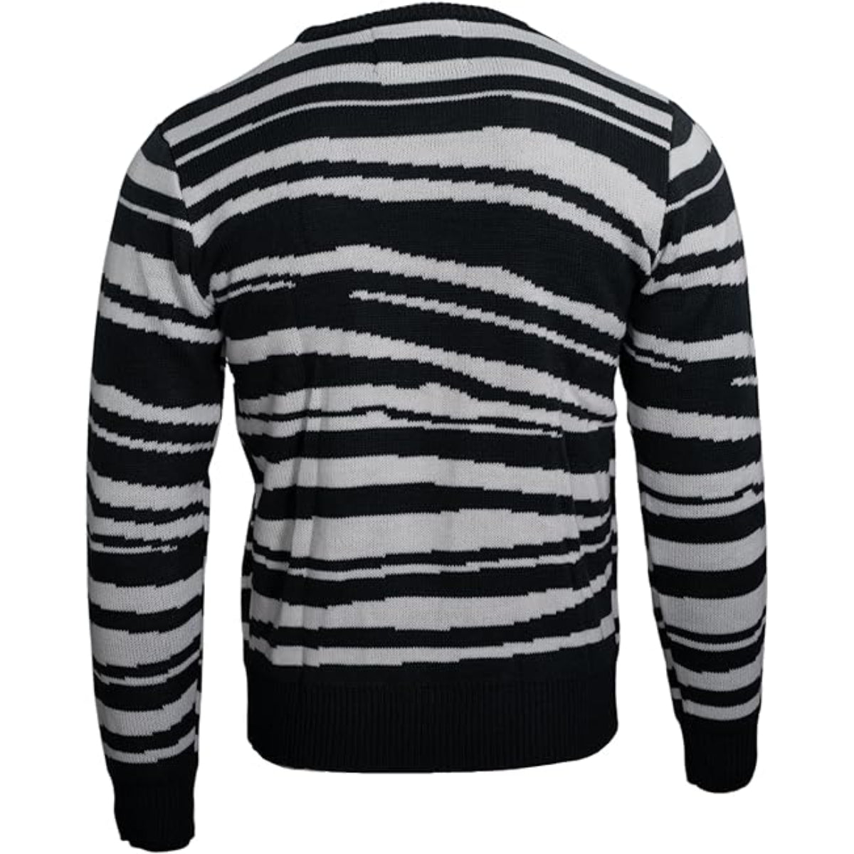 Pugley Spooky Black and White Sweater for Cosplay Perfect for Your Spooky Family Halloween Costume Back