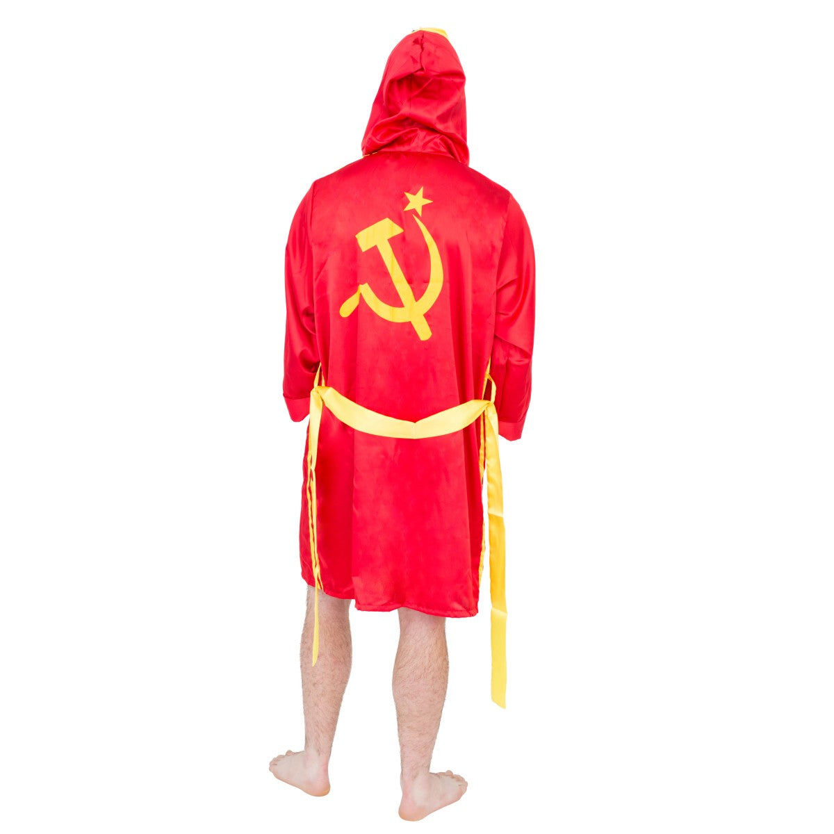 Red Ivan Drago Satin Robe and Short Set-rockyrobesetDRAGO-15