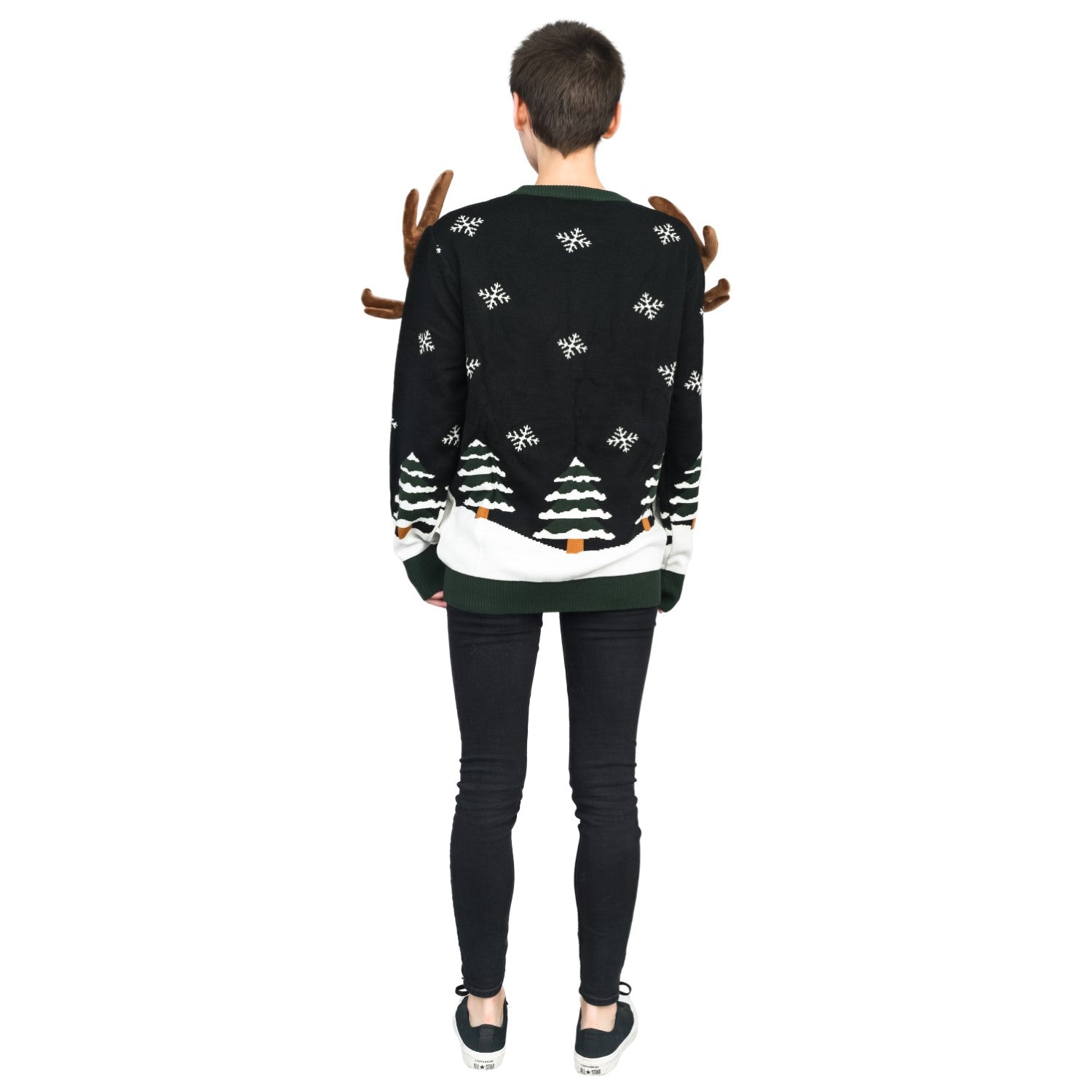 Funny Unisex Reindeer Ring Toss 3D Ugly Christmas Sweater