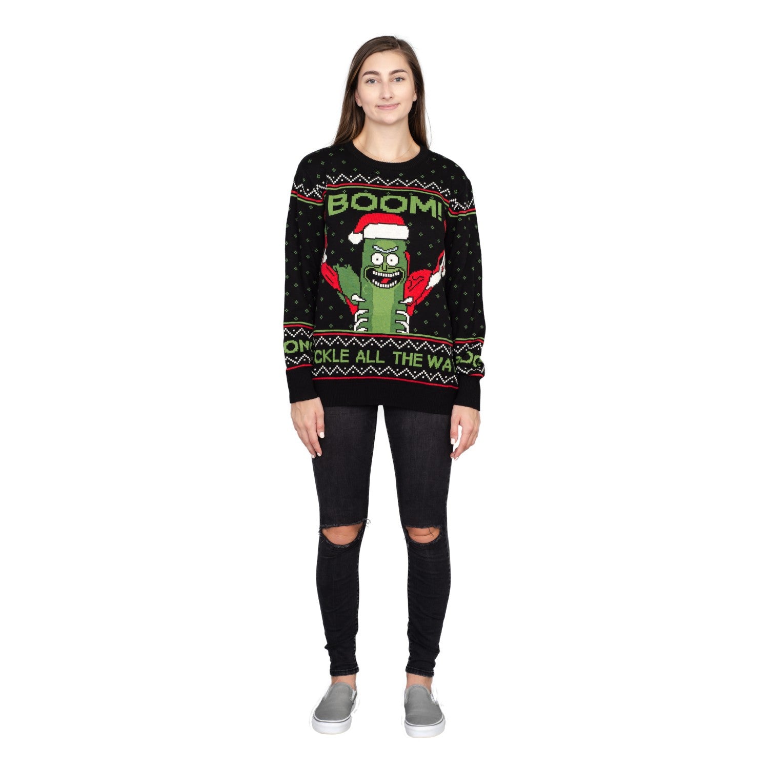 Rick and Morty Boom! PickleRick Adult Ugly Christmas Sweater