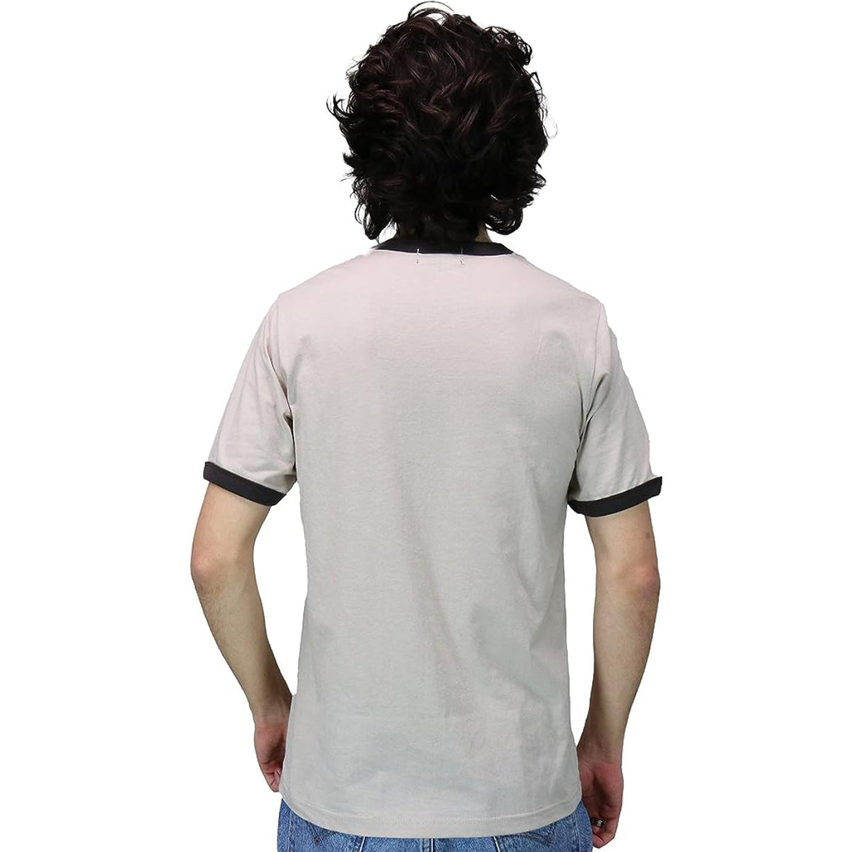 Scott Pilgrim Sharpie Ringer Shirt Heather Brown Pilgrim Rock Band Adult T-Shirt Back view