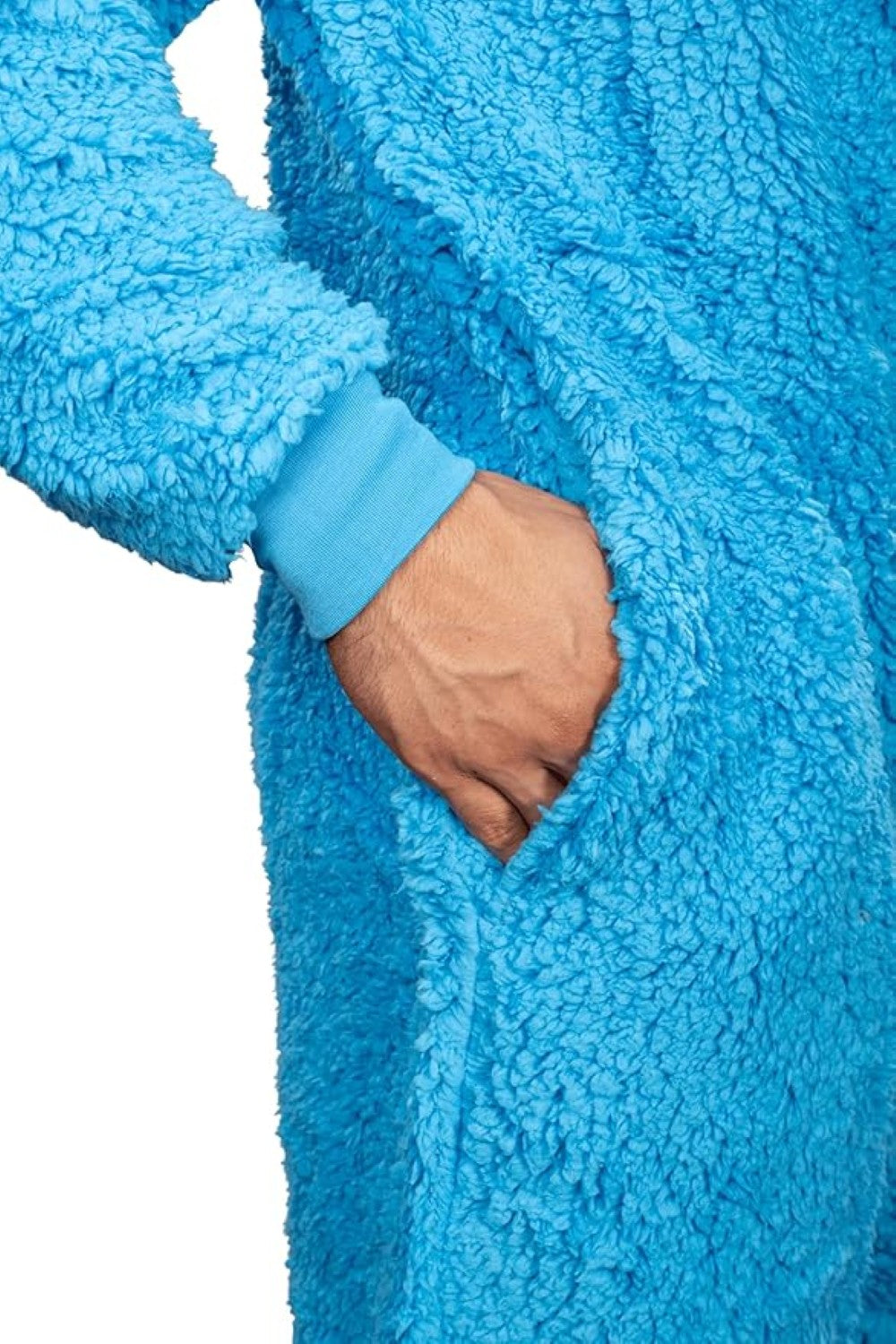 Officially Licensed Sesame Street Cookie Monster Adult Unisex Halloween Cosplay Costume Fleece Jumpsuit