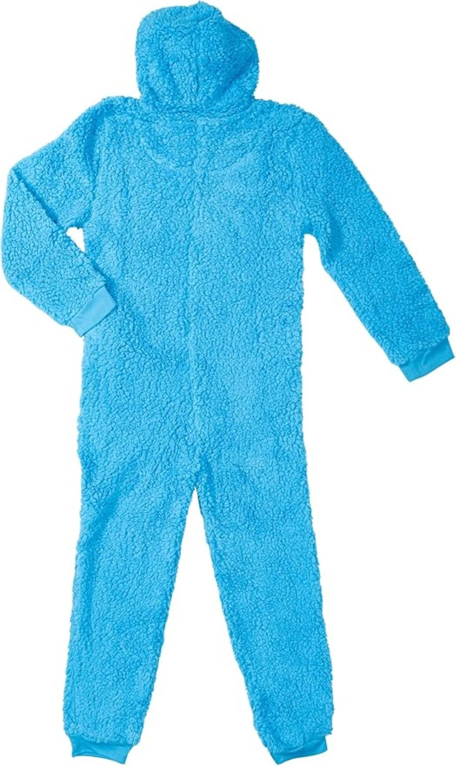 Kids Youth Officially Licensed Sesame Cookie Monster Halloween Cosplay Costume Fleece Jumpsuit