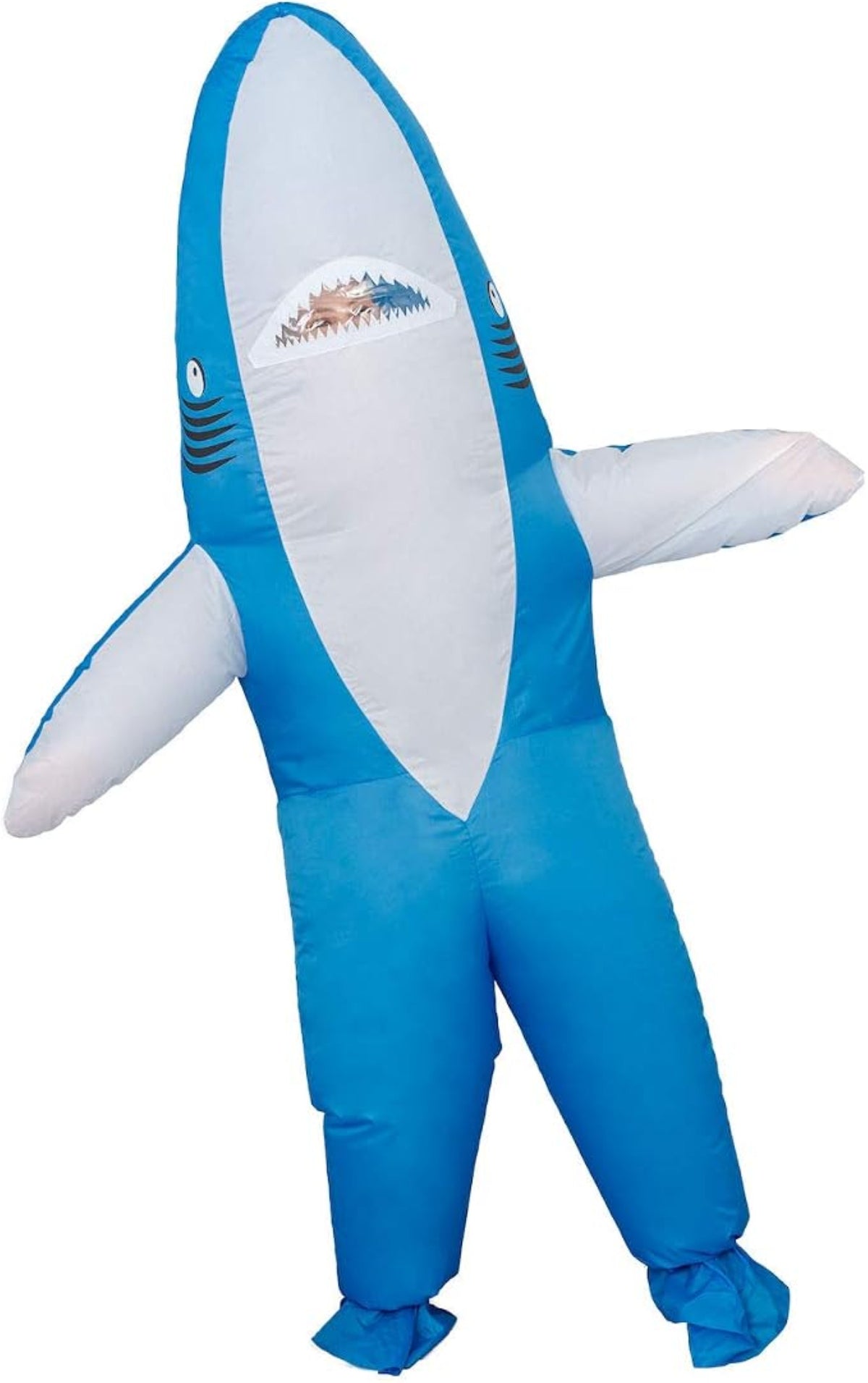 Kids Youth Shark Chub Suit Inflatable Halloween Costume Cosplay Jumpsuit