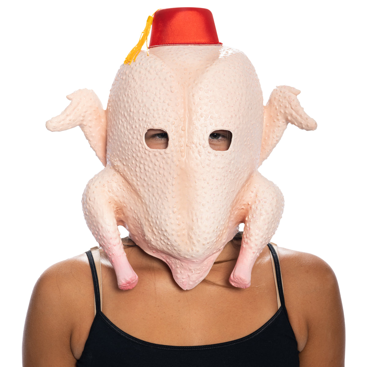 Friends Monica Turkey Mask with Fez Halloween Costume Set Without glass mask