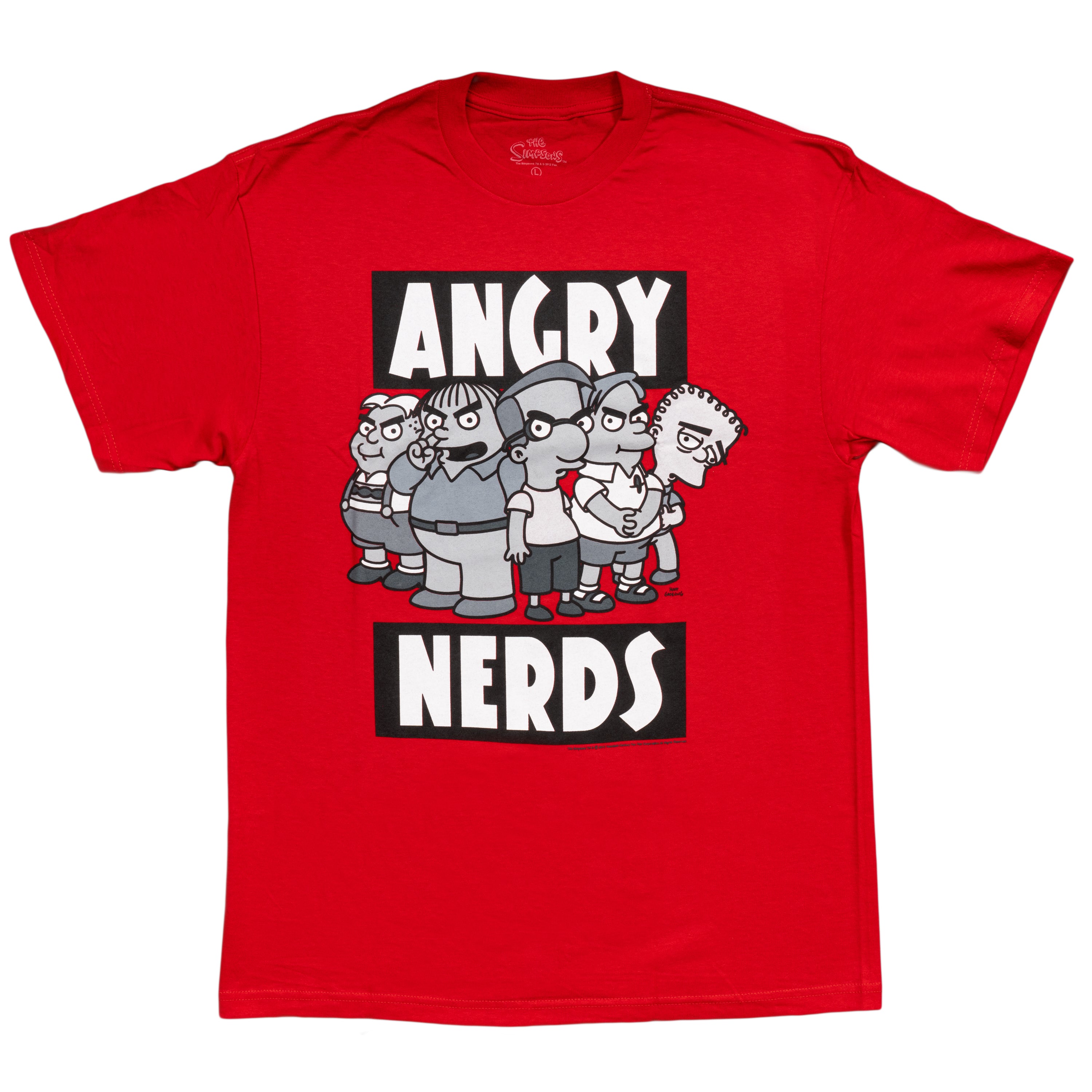 The Simpsons Angry Nerds Red T-Shirt