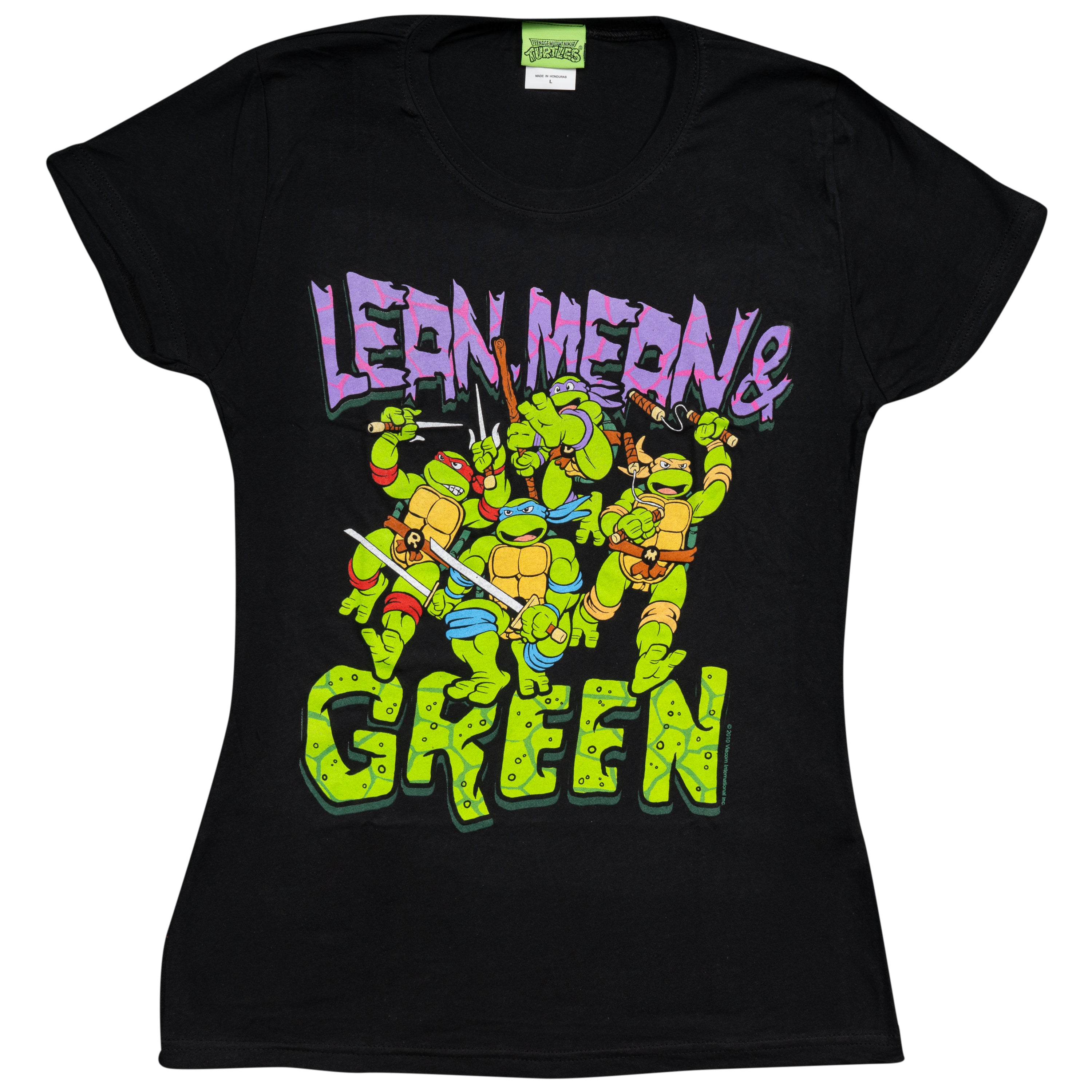 Teenage Mutant Ninja Turtles Lean Mean Green Black Juniors T-Shirt