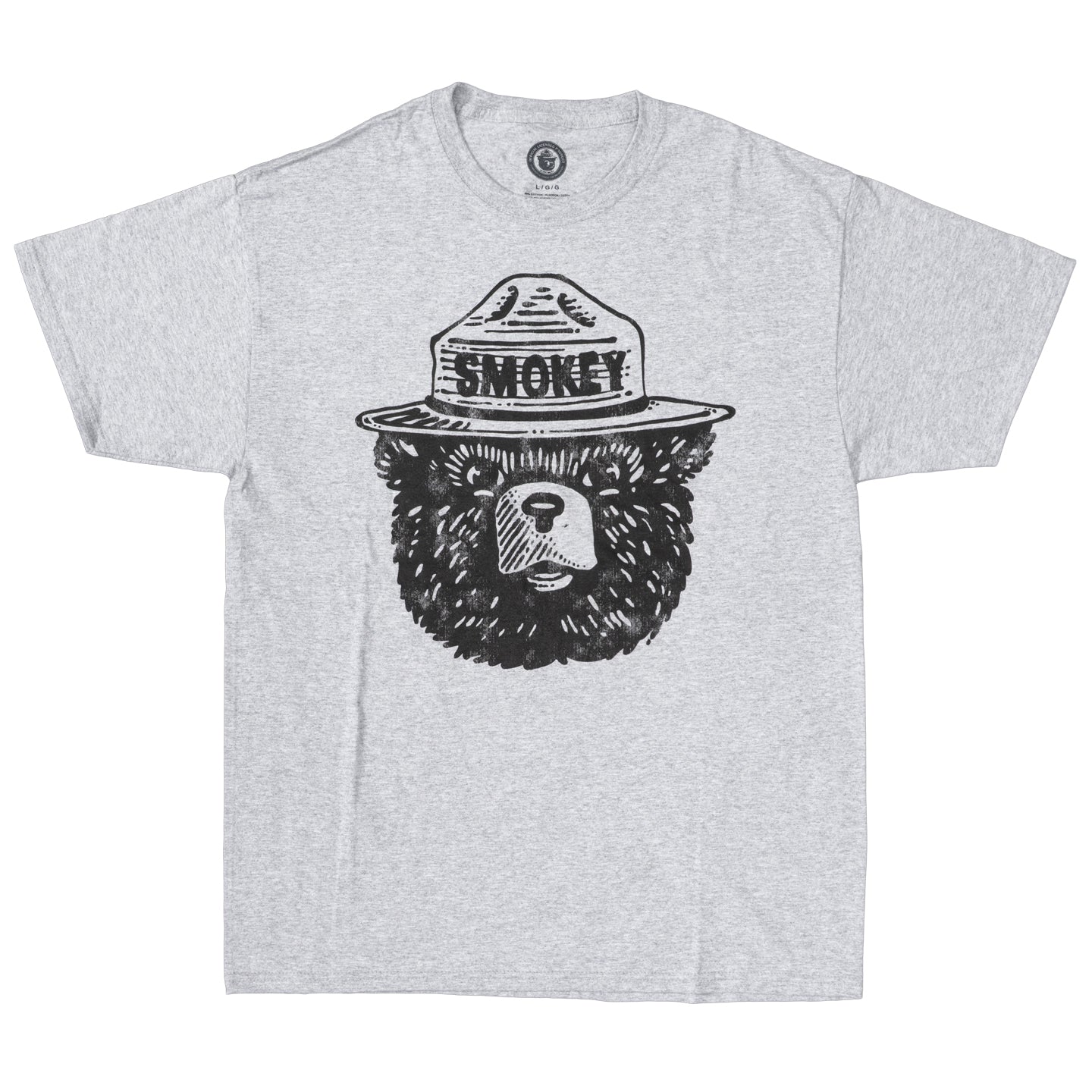 Smokey the Bear Adult Unisex Tonal Gray T-Shirt