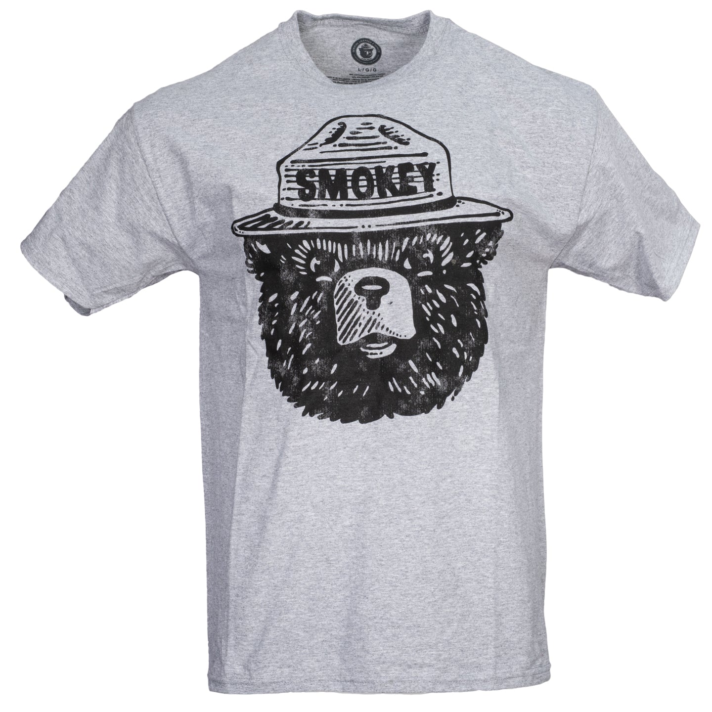 Smokey the Bear Adult Unisex Tonal Gray T-Shirt