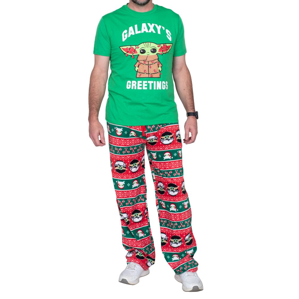 Star Wars Christmas Baby Yoda Galaxy's Greetings two Piece Pajama Sleep Set