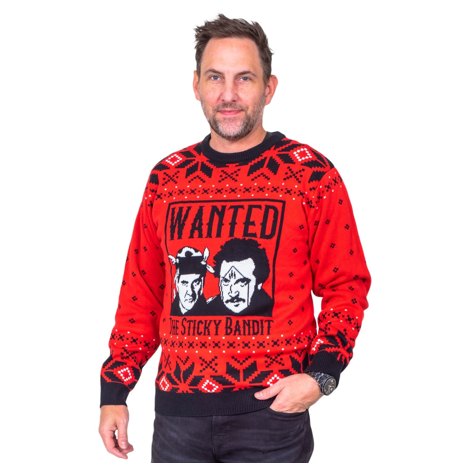 Funniest Xmas Movie Ever Wanted Bad Guys Unisex Ugly Christmas Sweater