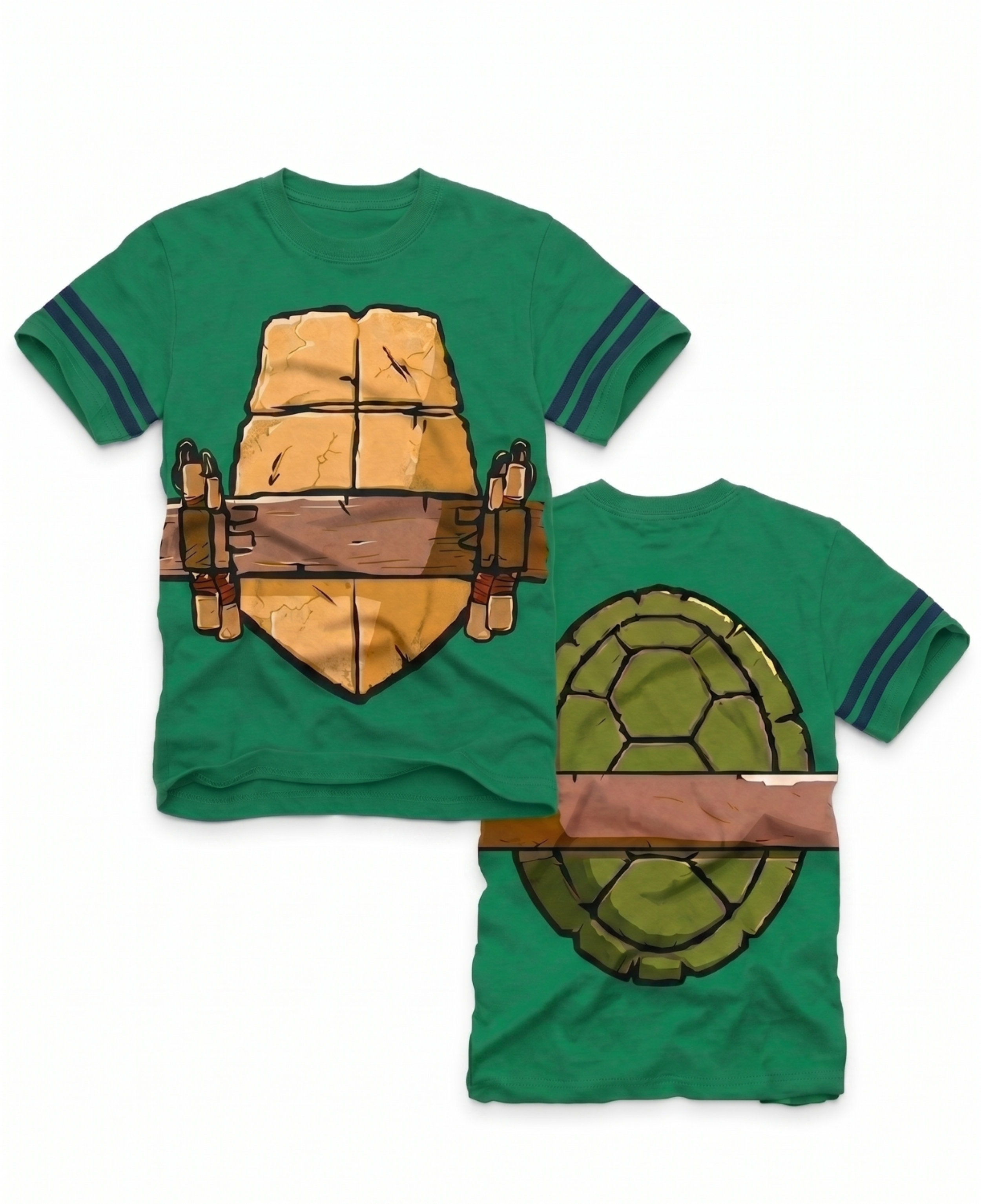 TMNT Striped Sleeves Boys Halloween Cosplay Costume T-shirt