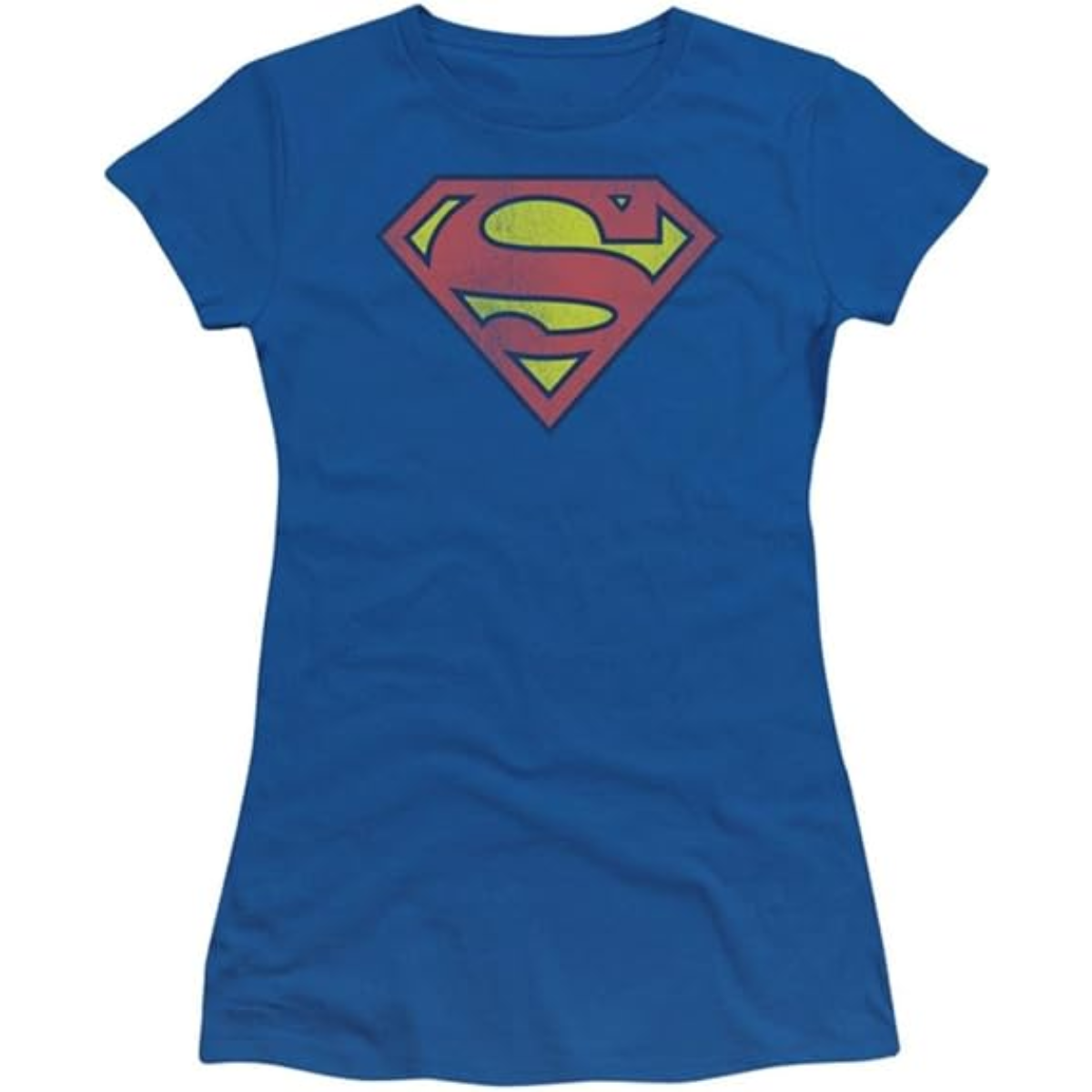Junk Food Superman Distressed Logo Blueberry T-Shirt