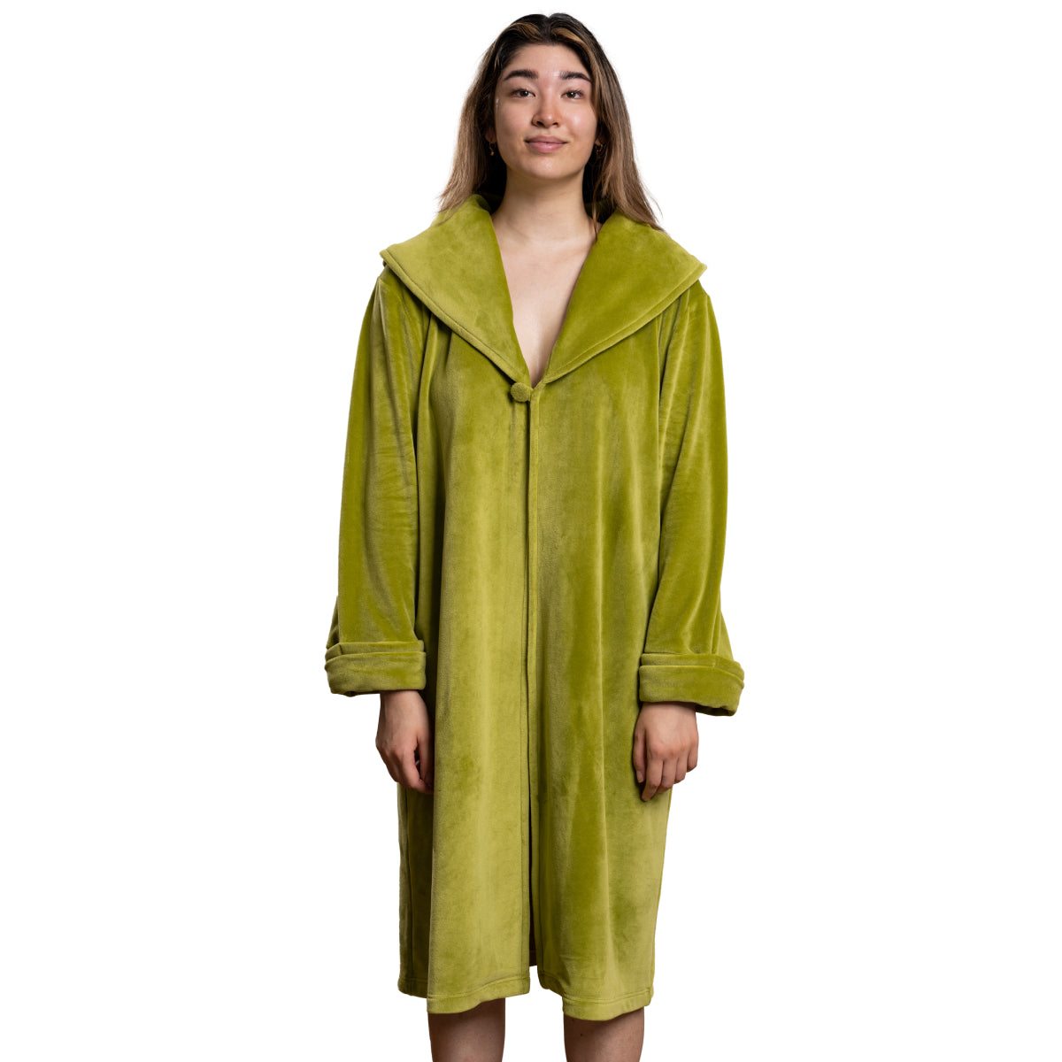 Maude Lewbowski Long Olive Green Robe Costume Full