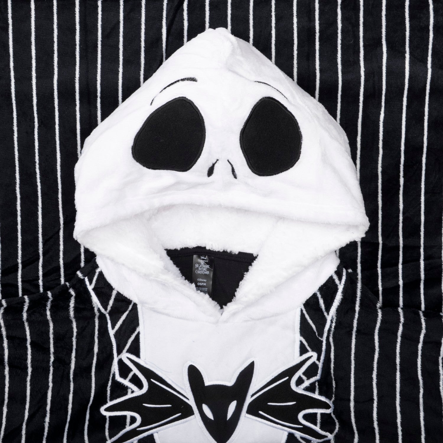 Adult Unisex One Size Nightmare Christmas Jack Big Face Oversized Blanket Hoodie Sleep Poncho