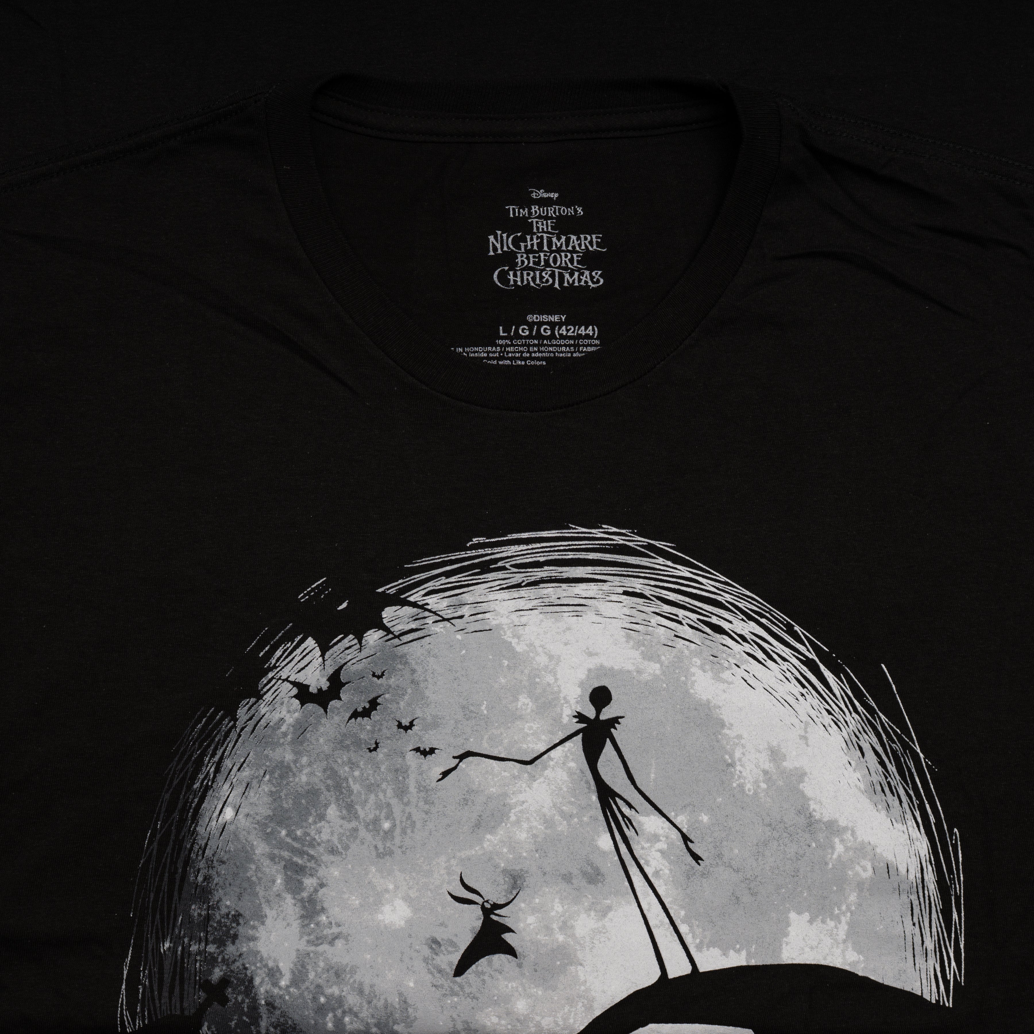 The Nightmare Before Christmas Moon Long Sleeve Adult Unisex Shirt Black