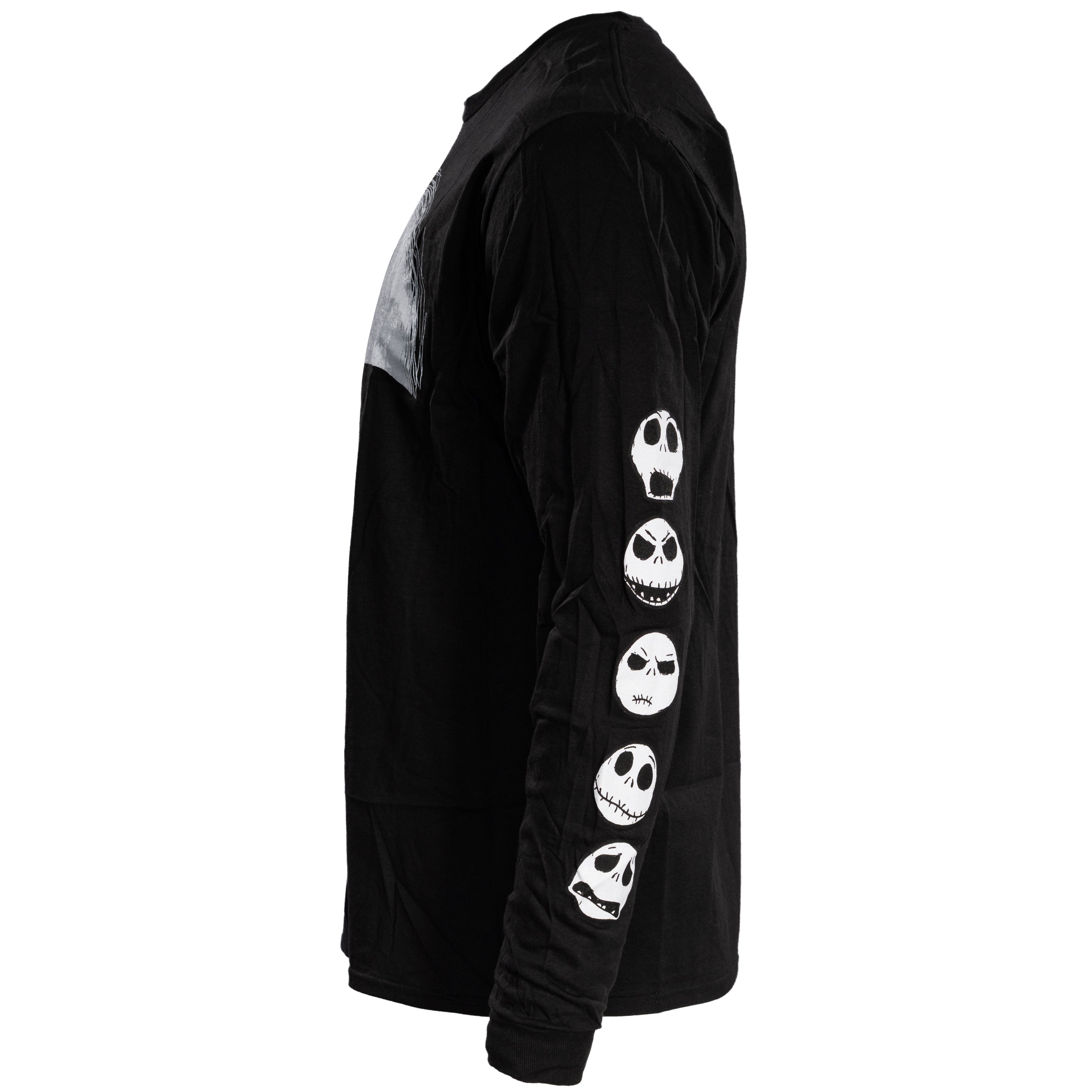 The Nightmare Before Christmas Moon Long Sleeve Adult Unisex Shirt Black