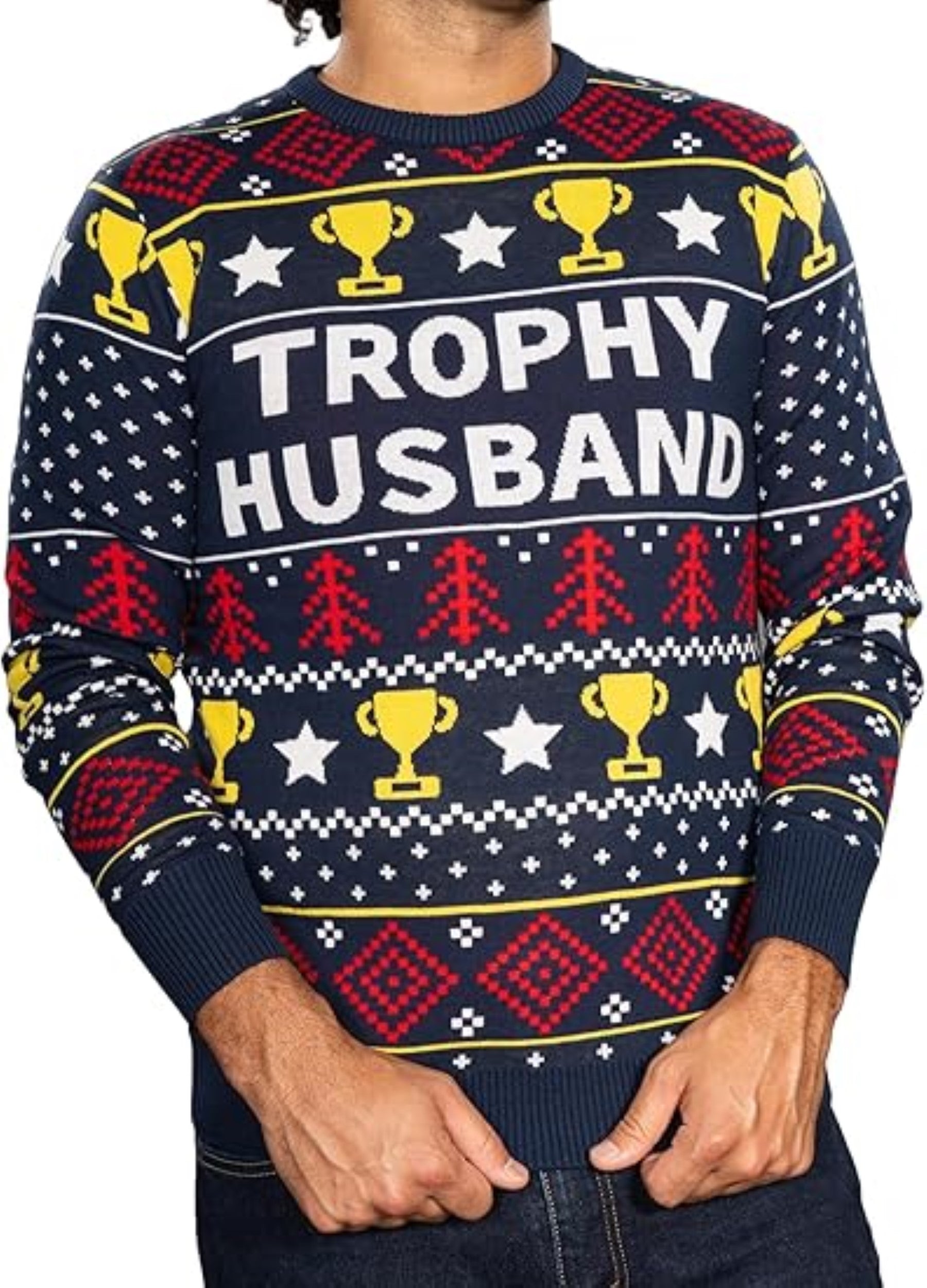 Trophy Husband/Wife Couples Costume Unisex Ugly Christmas Sweater