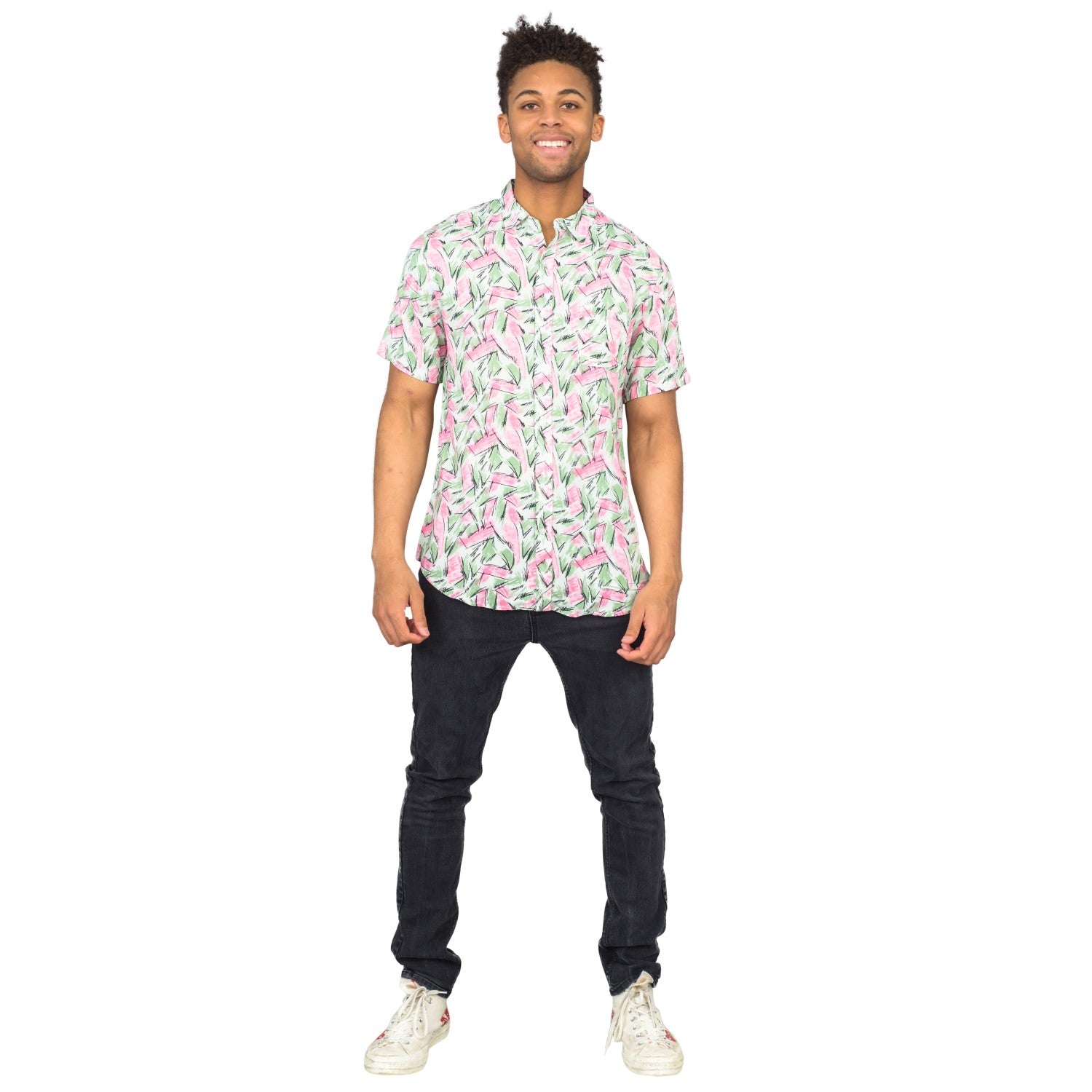 Adult Halloween Tropical Hopper Costume Cosplay Hawaiian Button Down Shirt