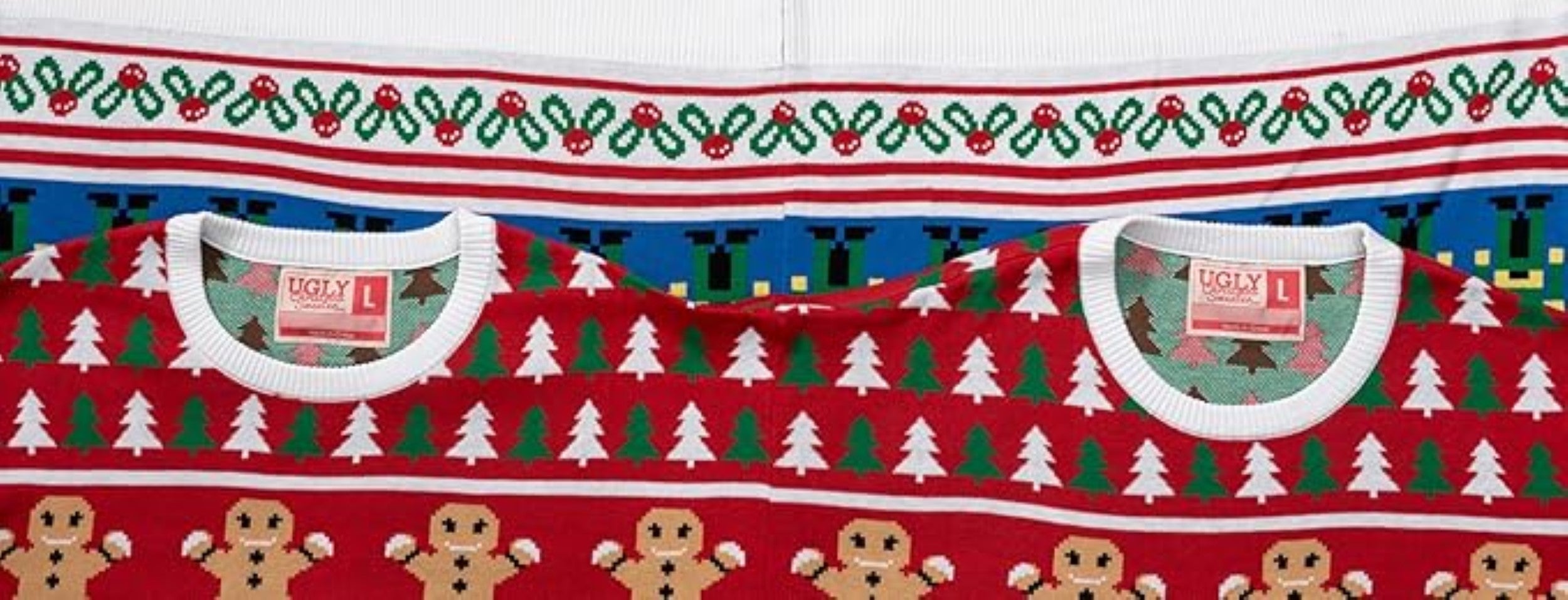 Two Person/Couples Adult Unisex Funny Ugly Christmas Sweater Costume