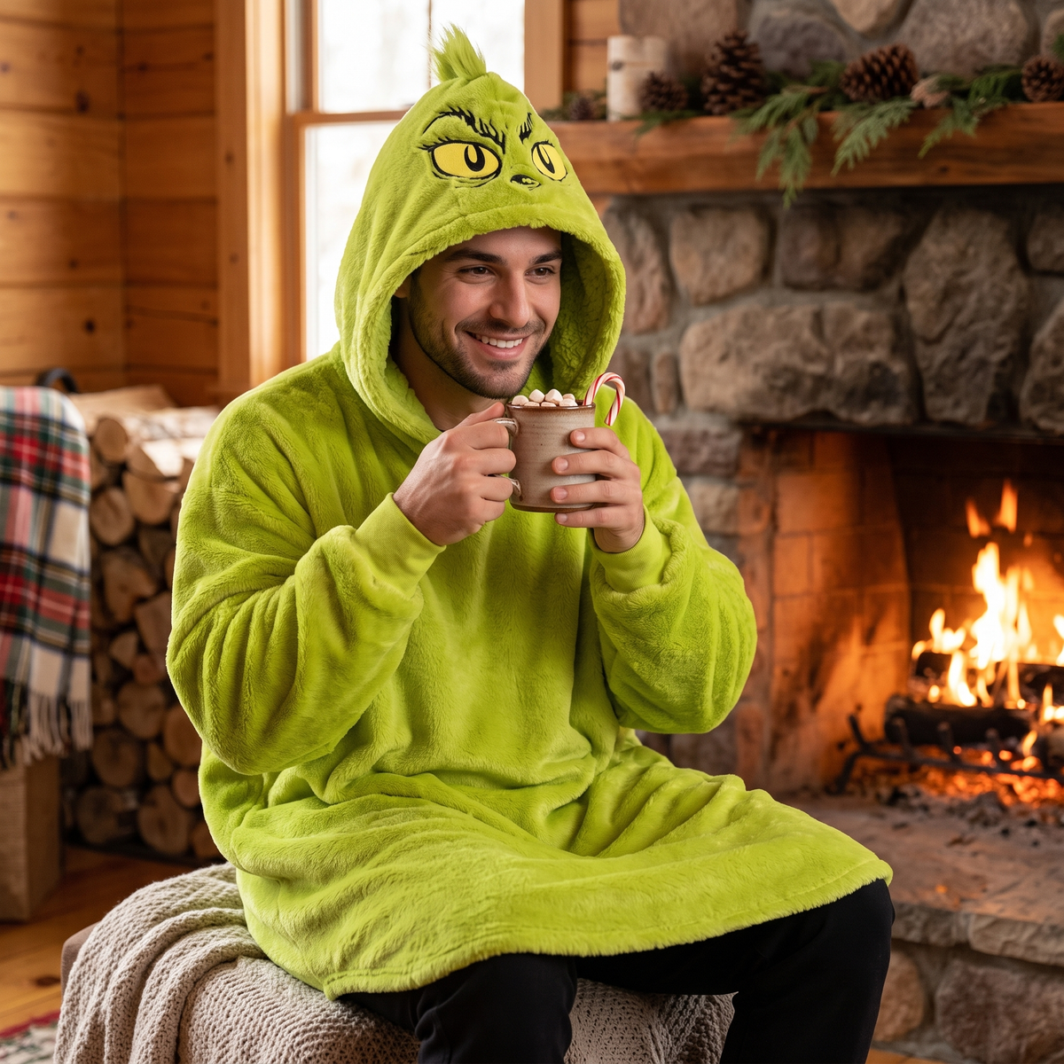 The Grinch Adult Unisex Plush Fleece Hoodie Ponch
