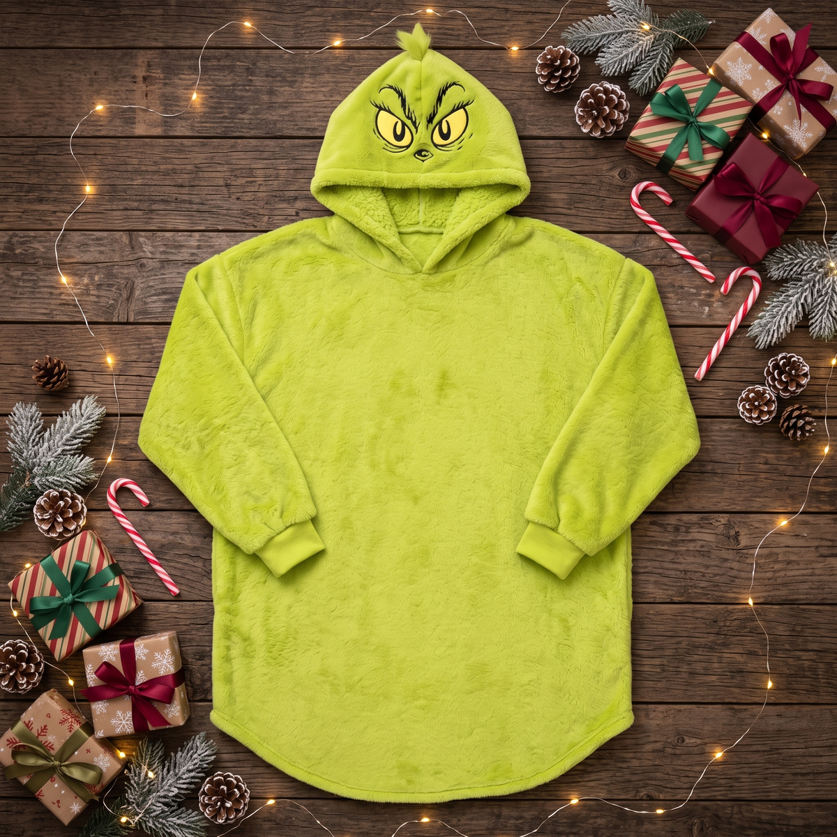 The Grinch Adult Unisex Plush Fleece Hoodie Ponch