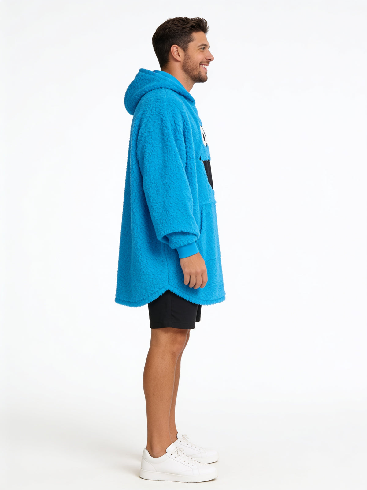 Cookie Monster Adult Unisex One Size Fits All Fleece Hooded Poncho