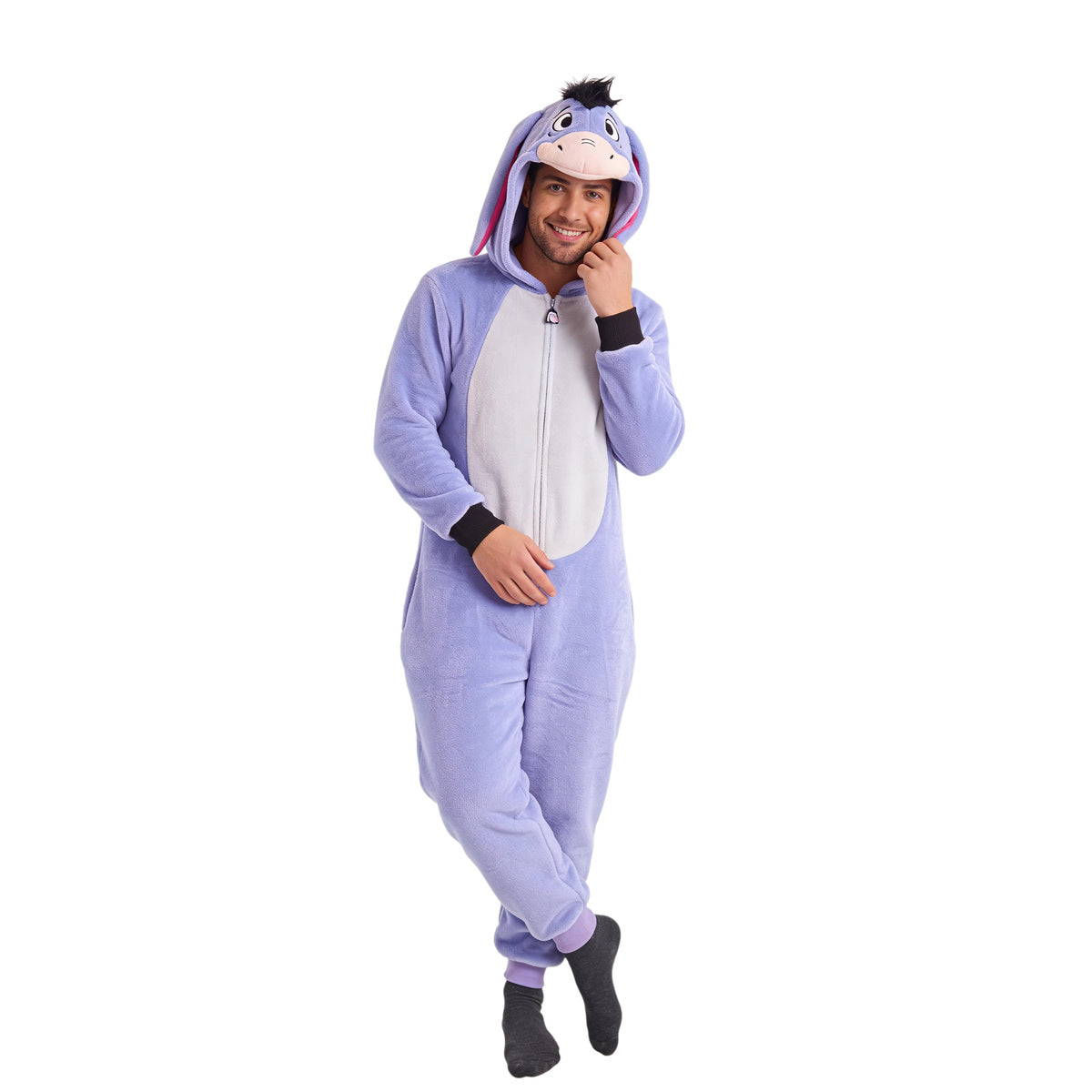Eeyore Adult Unisex Unionsuit W/ Pockets Halloween Cosplay Costume Pajamas