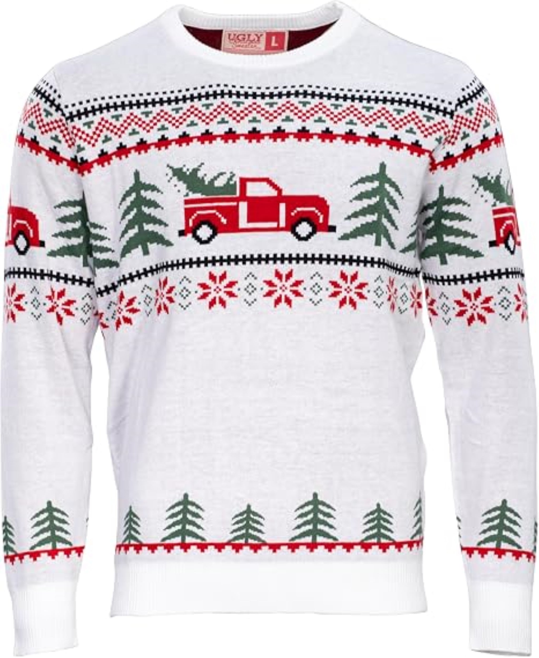 Arnold Truck/Trees Adult Unisex Knitted Ugly Christmas Sweater