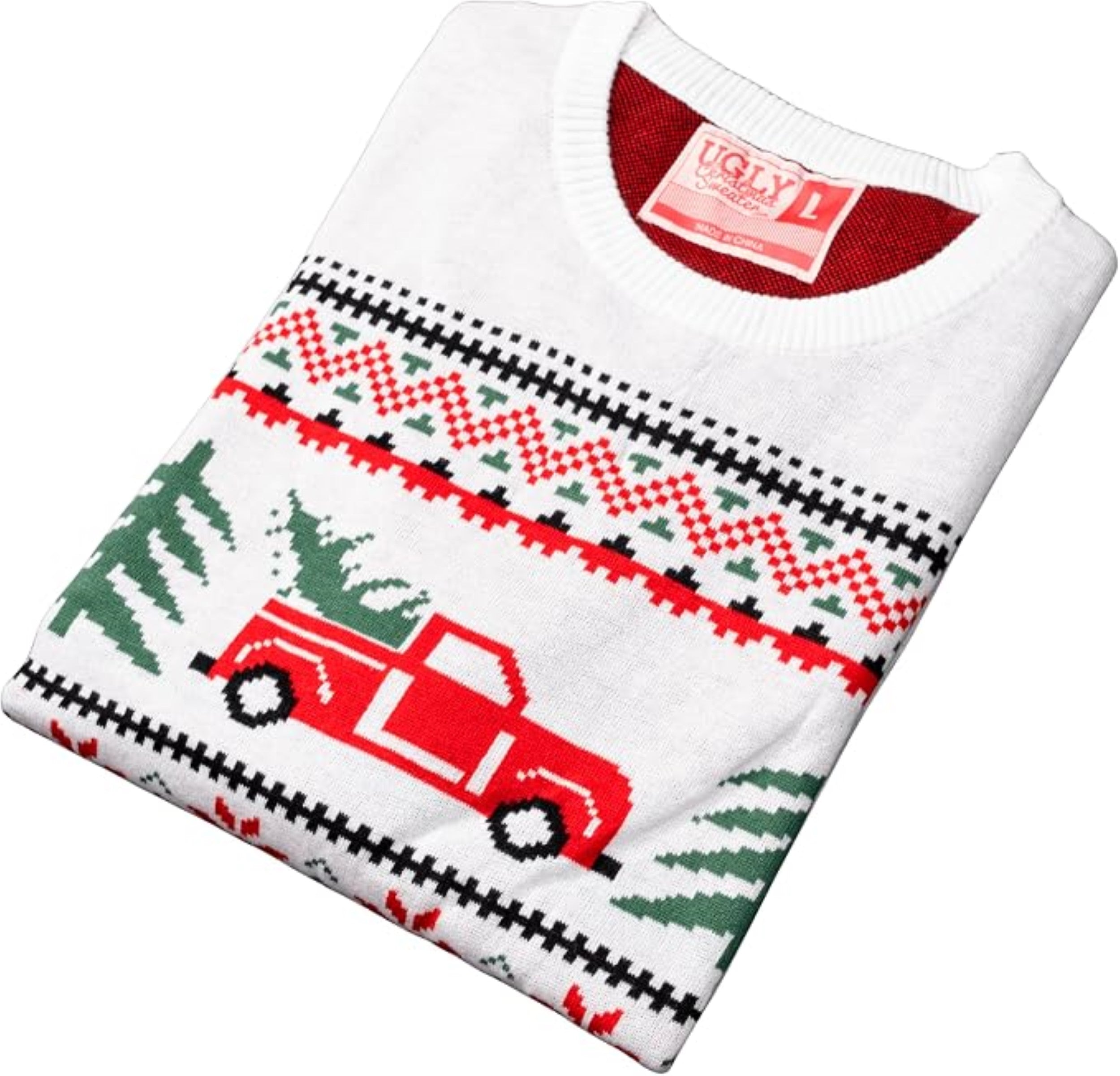 Arnold Truck/Trees Adult Unisex Knitted Ugly Christmas Sweater