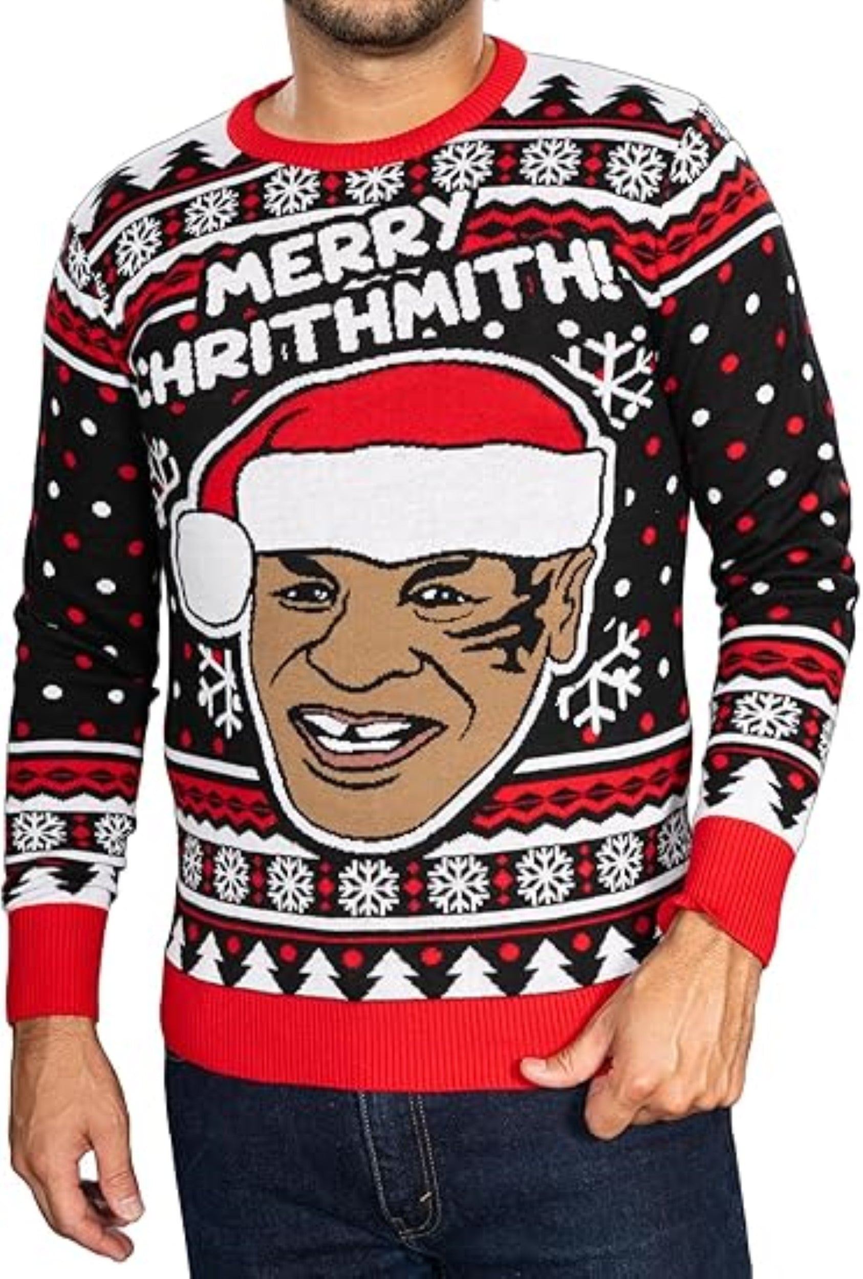 Merry Chrithmith! Iron Mike Santa Adult Unisex Funny Ugly Christmas Sweater