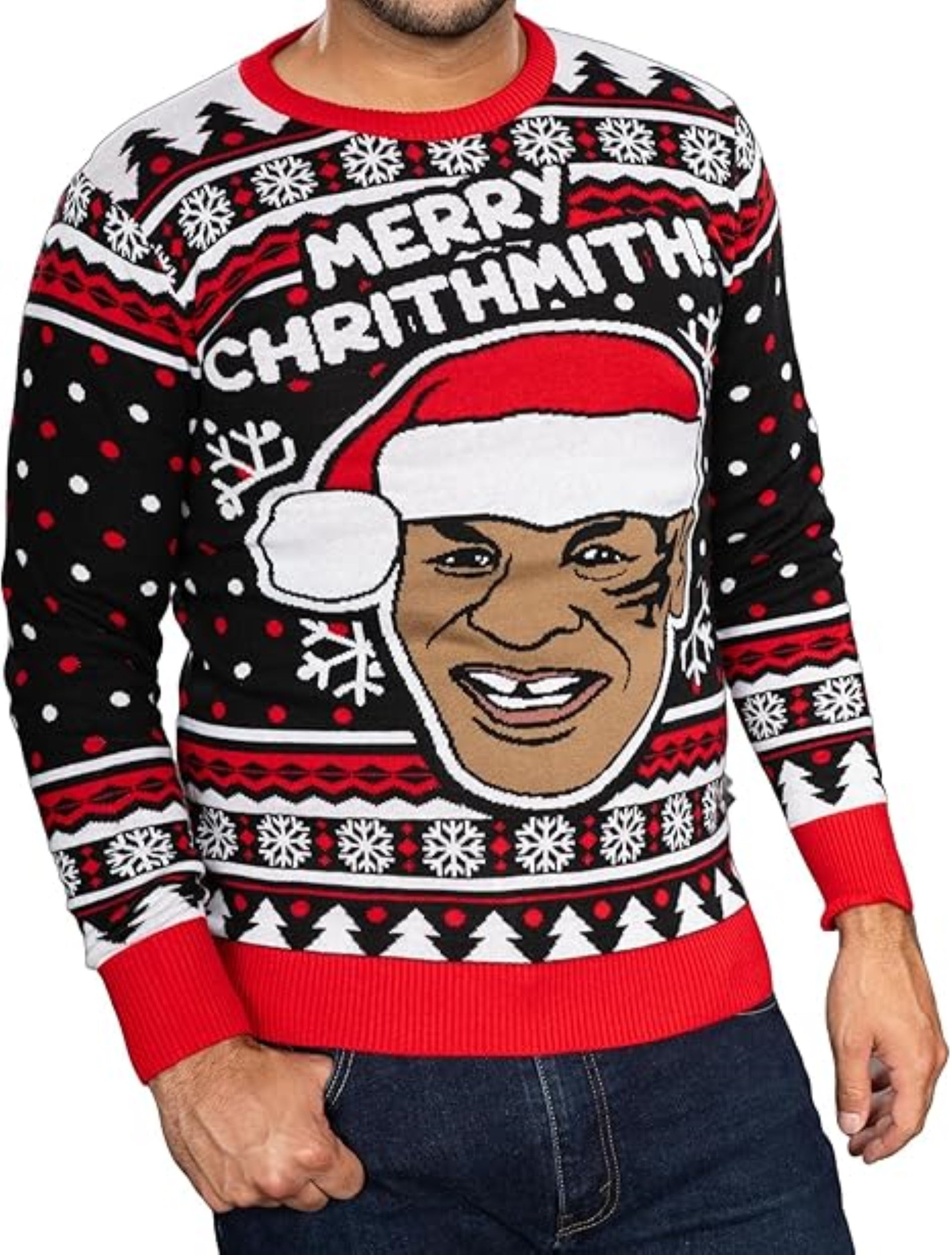 Merry Chrithmith! Iron Mike Santa Adult Unisex Funny Ugly Christmas Sweater