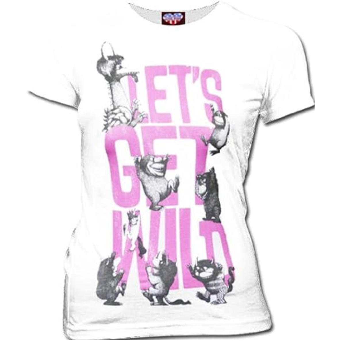 Junk Food Where The Wild Let's Get Wild White Juniors/Ladies T-Shirt Tee