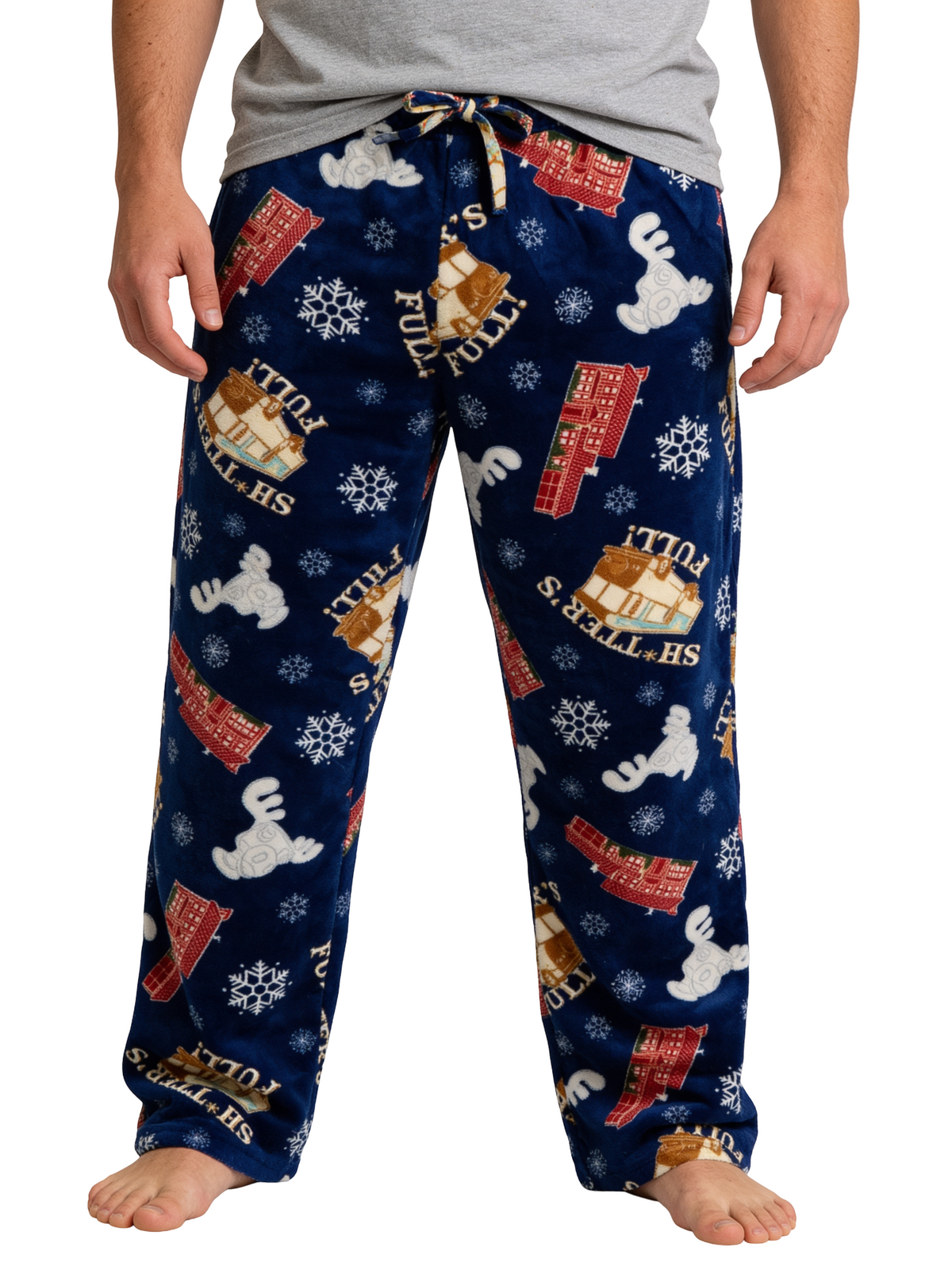 Christmas Vacation Icons Plush Sleep Pants Blue