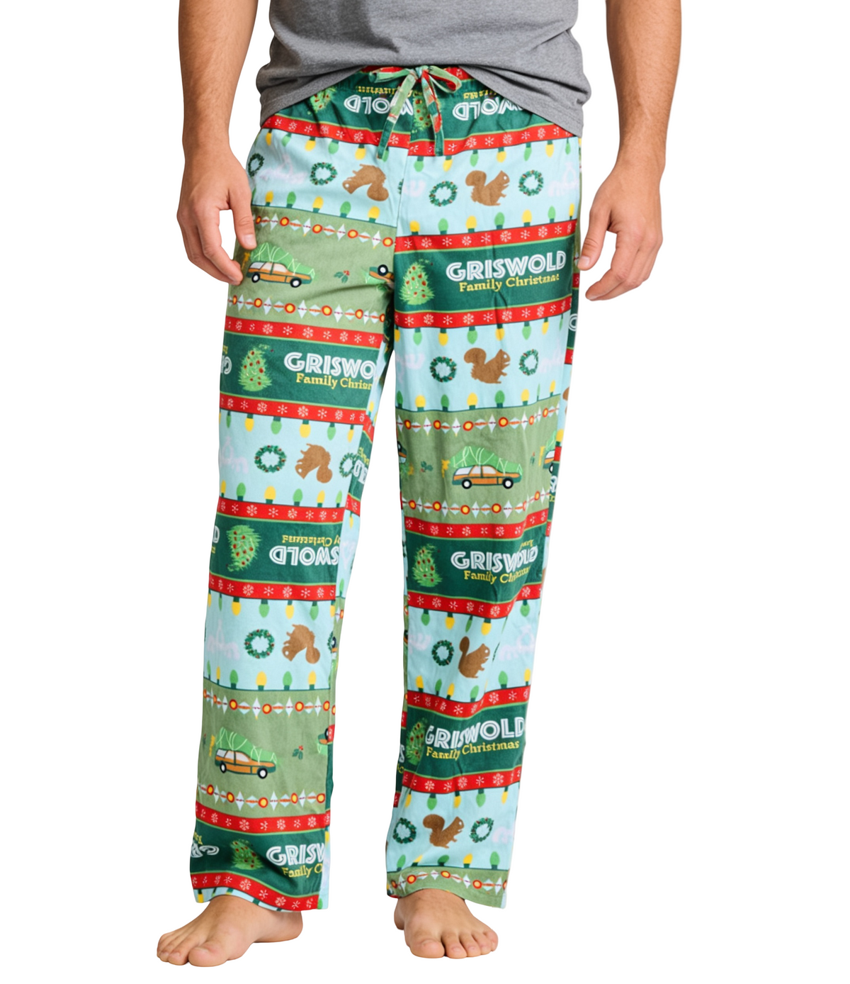 Christmas Vacation Griswold Fairisle Plush Sleep Pants Green