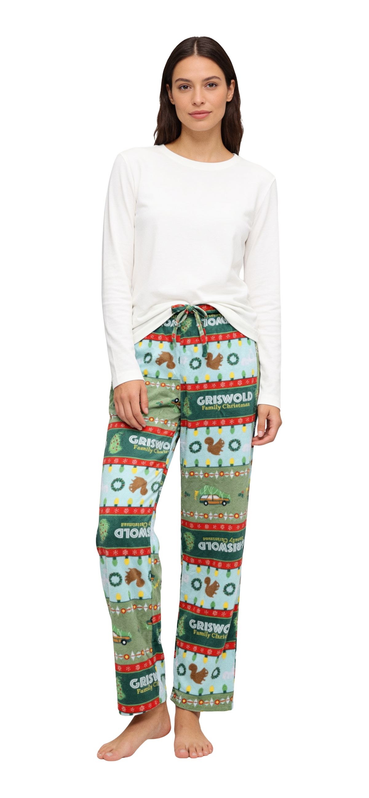 Christmas Vacation Griswold Fairisle Plush Sleep Pants Green