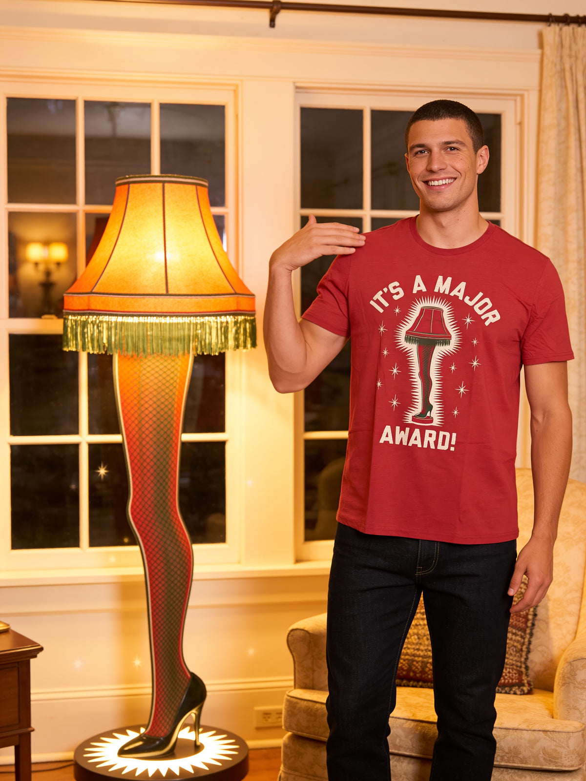 A Christmas Story It's a Major Award Leg Lamp Adult Unisex Red T-Shirt
