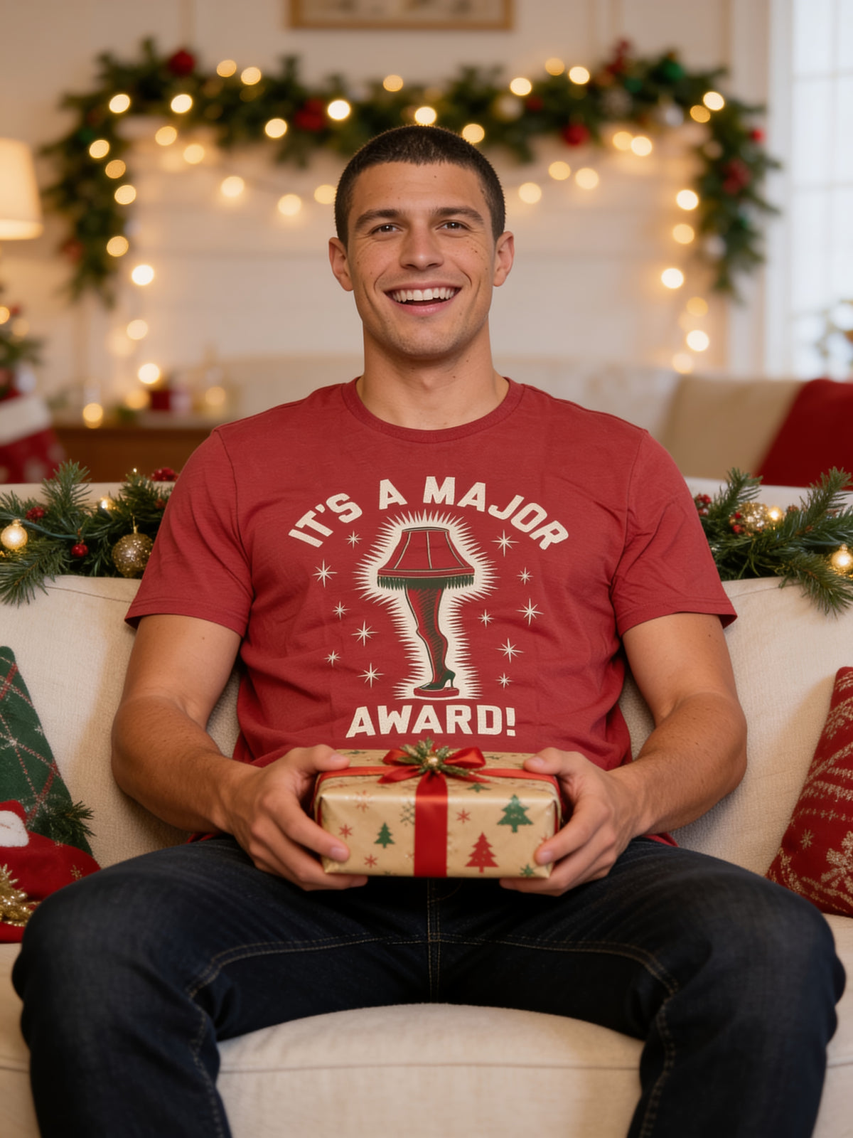 A Christmas Story It's a Major Award Leg Lamp Adult Unisex Red T-Shirt
