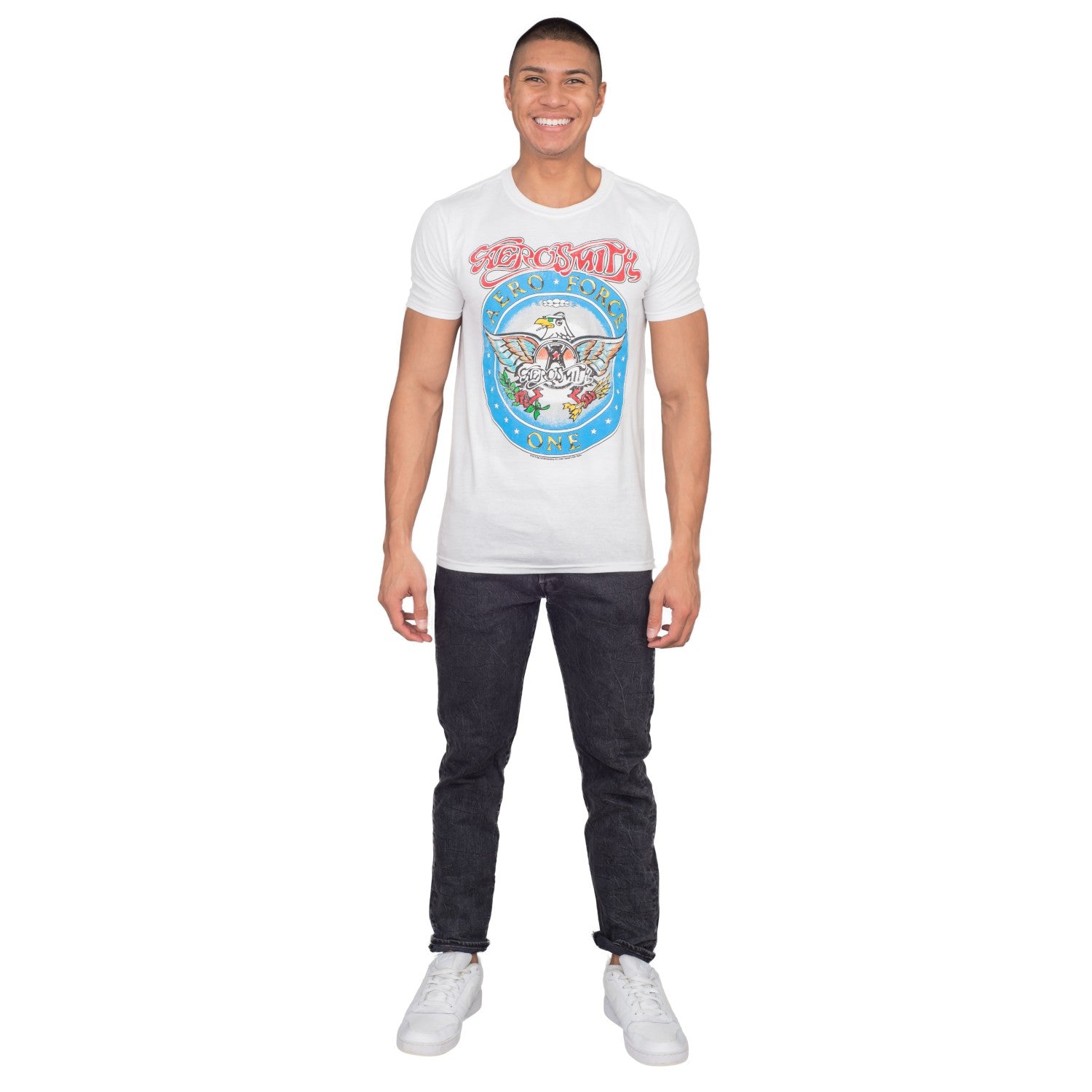 Wayne's World Aerosmith Aero Force Men's White Short Sleeve T