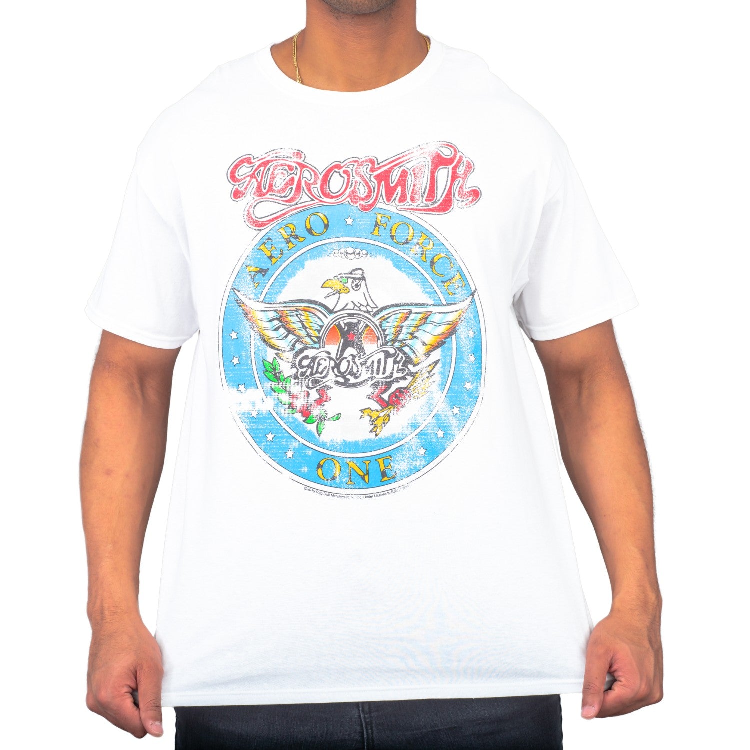 Wayne's World Aerosmith Aero Force Men's White Short Sleeve T