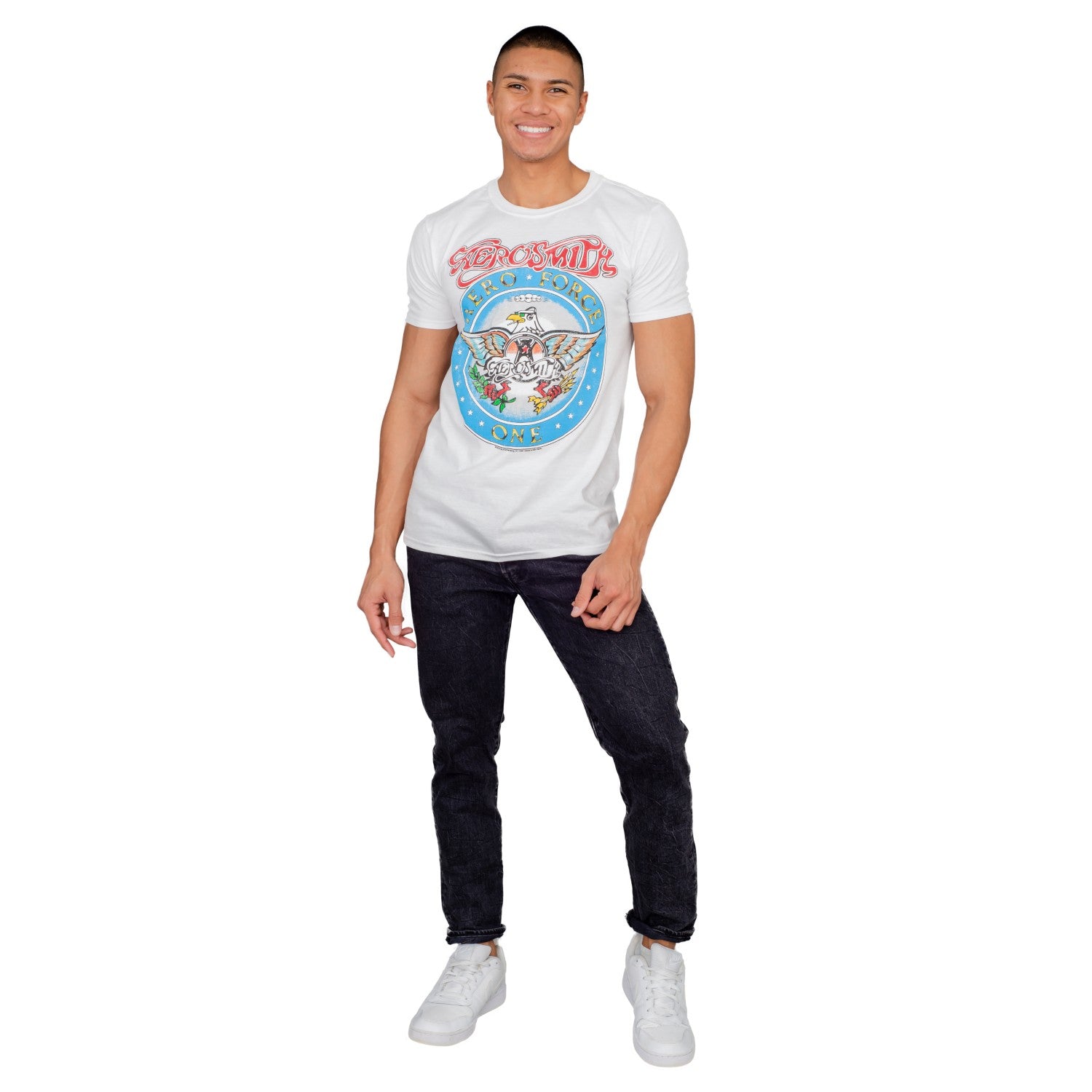 Wayne's World Aerosmith Aero Force Men's White Short Sleeve T