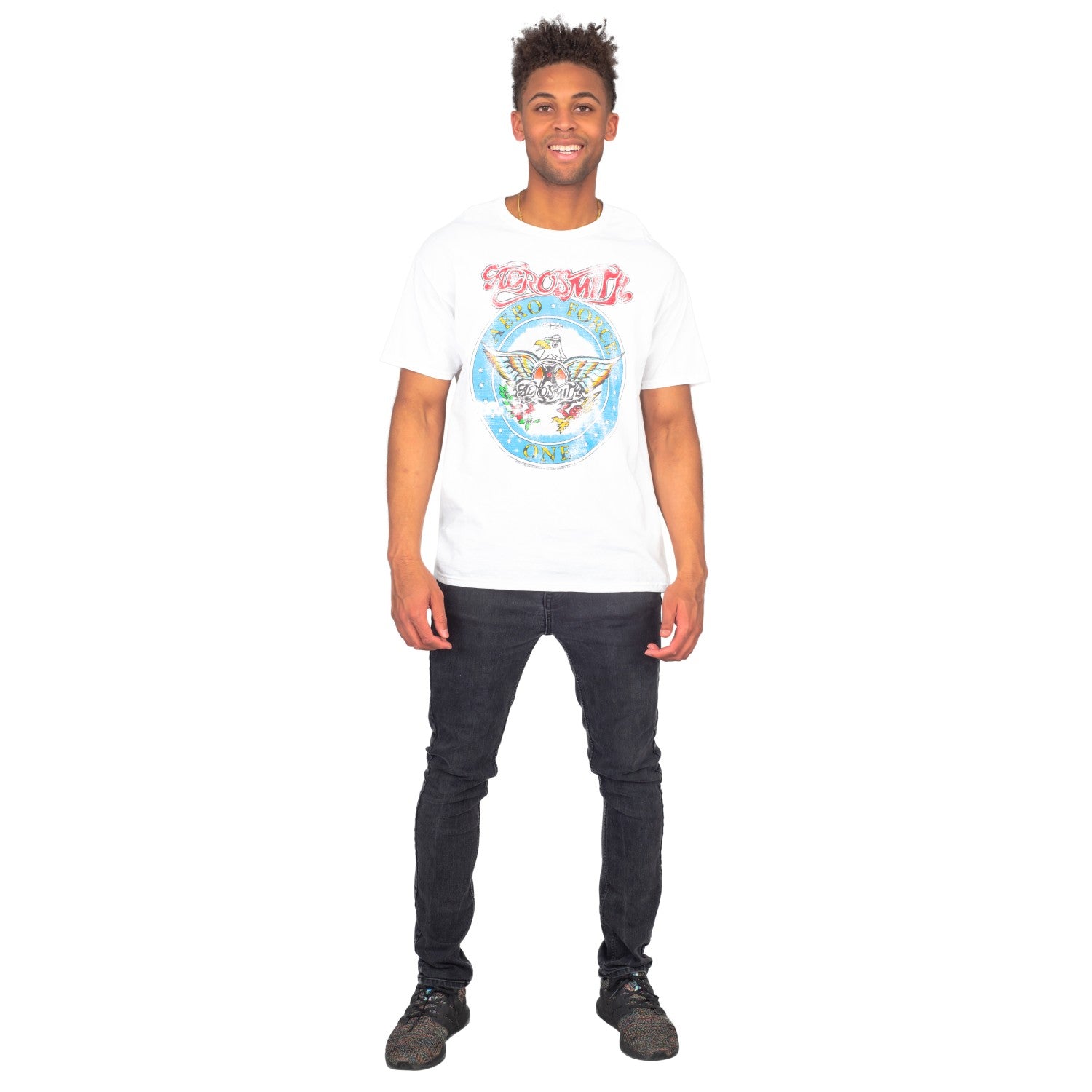 Wayne's World Aerosmith Aero Force Men's White Short Sleeve T