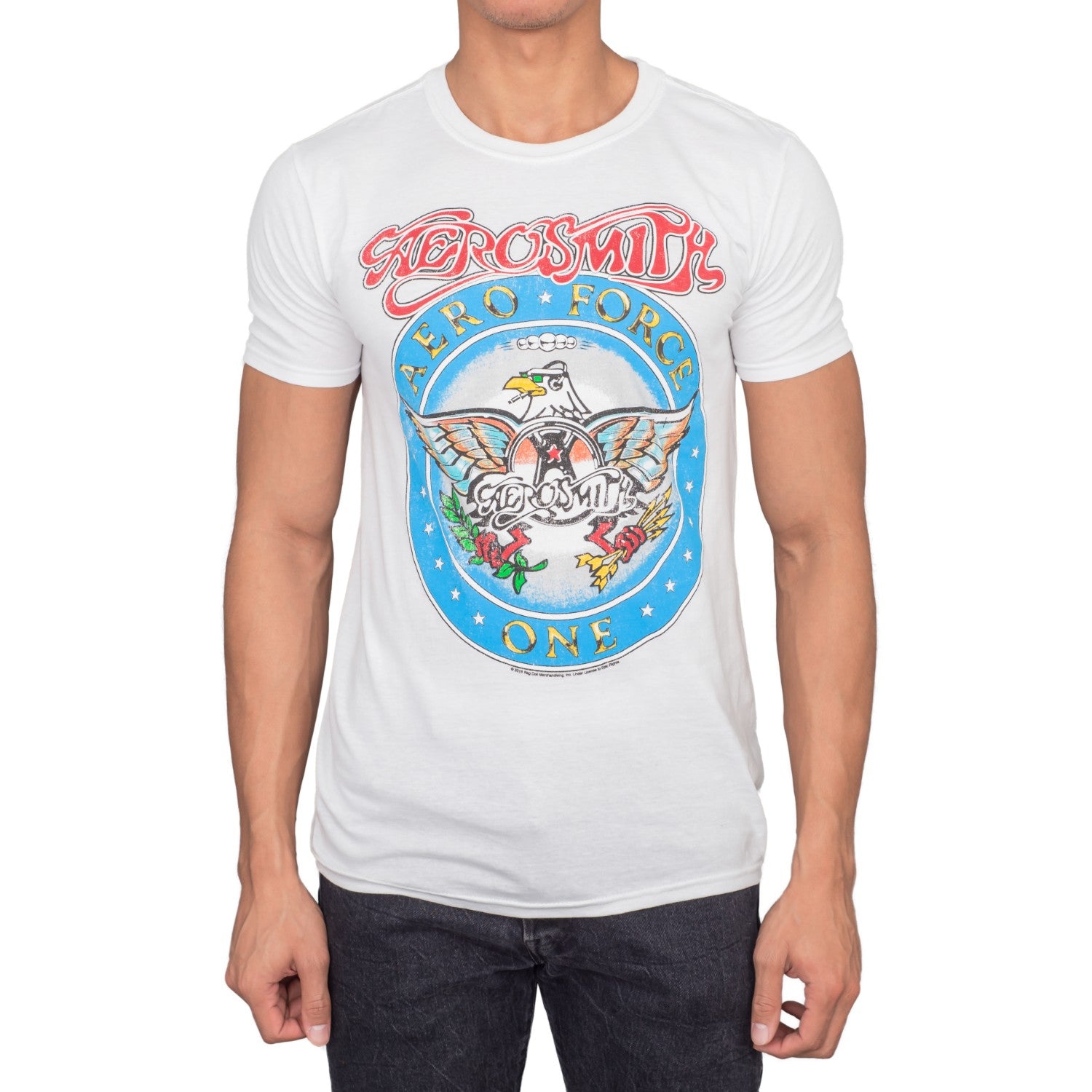 Wayne's World Aerosmith Aero Force Men's White Short Sleeve T