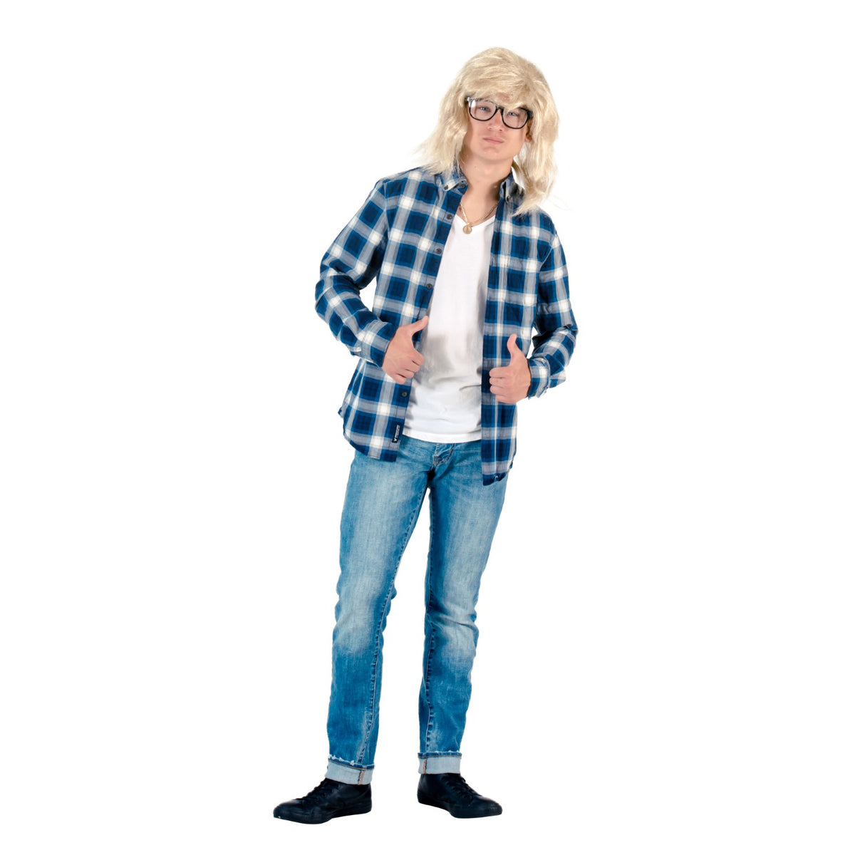 Wayne's World Garth and Wayne Adult Unisex Halloween Cosplay Costume Accessory Set